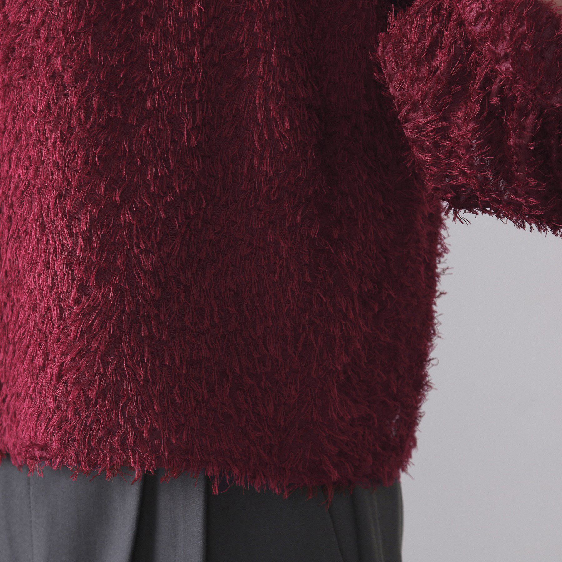 OPAQUE.CLIP「前後2WAY　シアーフリンジジャカードブラウス【洗濯機OK】」|シャツ・ブラウス|