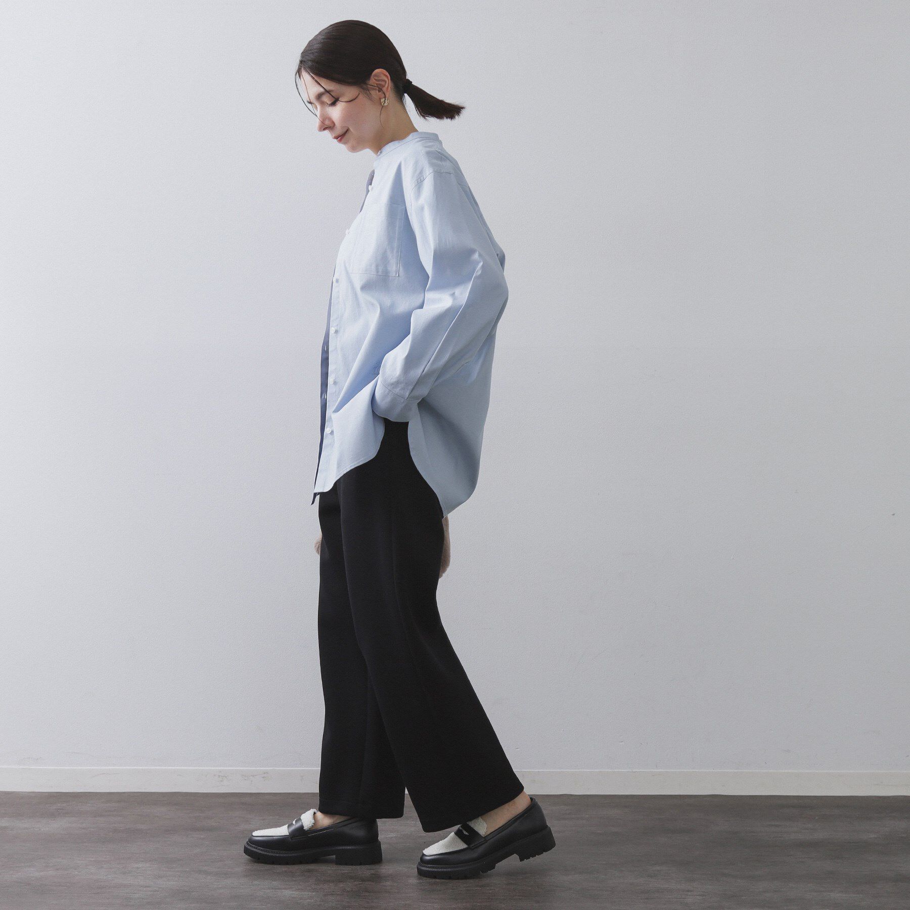 OPAQUE.CLIP「バンドカラーシャツ【洗濯機OK】」|シャツ・ブラウス|