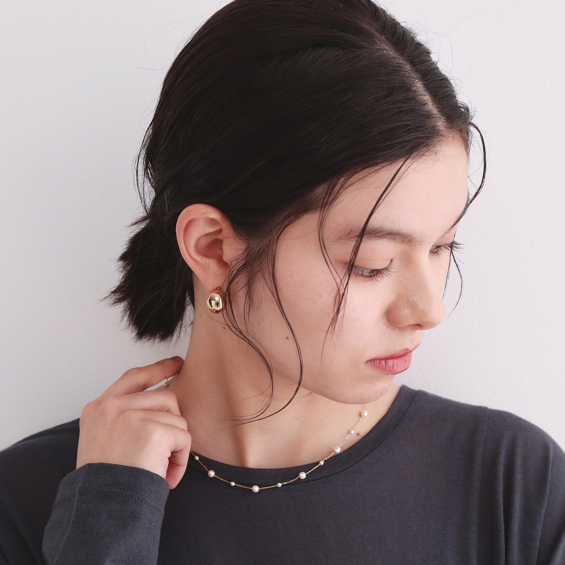 OPAQUE.CLIP「フェイクパール華奢ネックレス」|ネックレス|