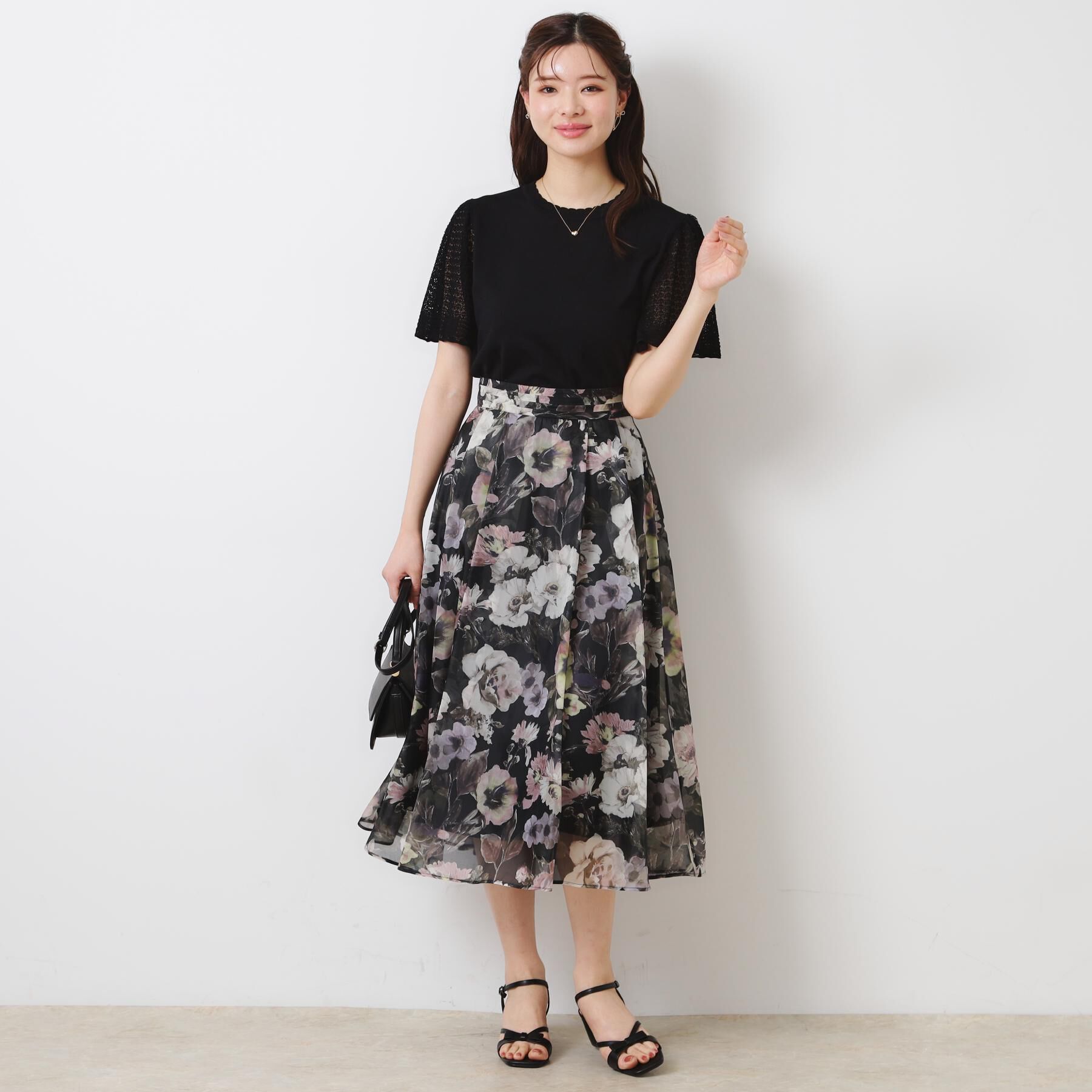 Couture broach「【一枚で着映える・華やか・上品】Summerオーガンフルールスカート」|スカート|