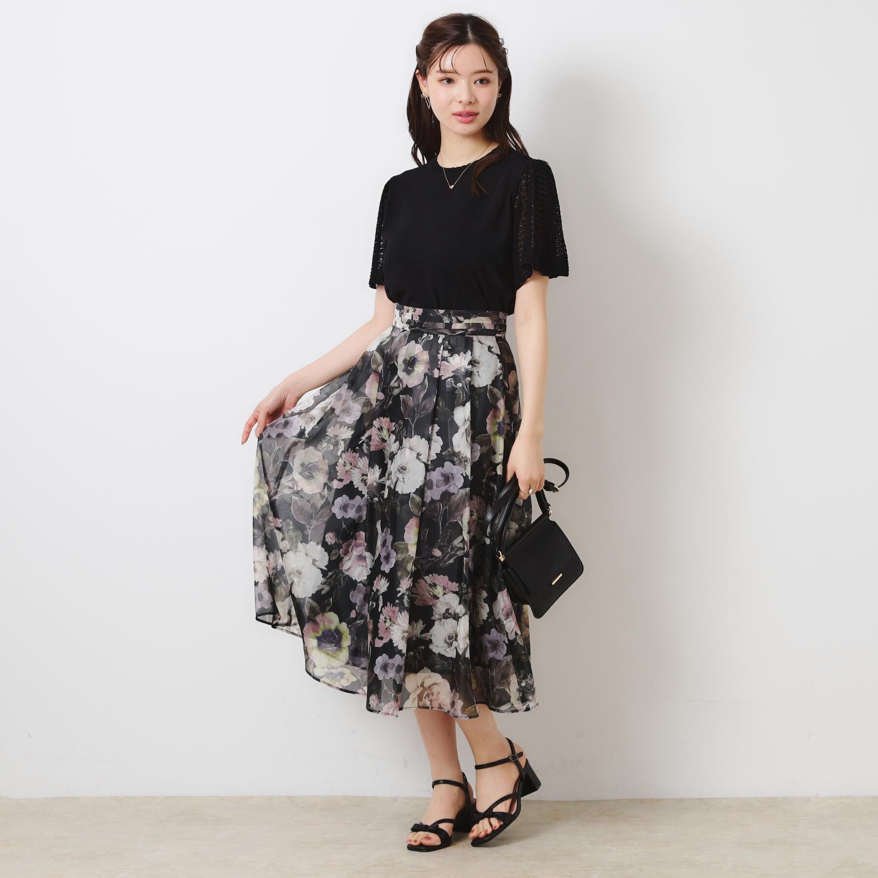 Couture broach「【一枚で着映える・華やか・上品】Summerオーガンフルールスカート」|スカート|