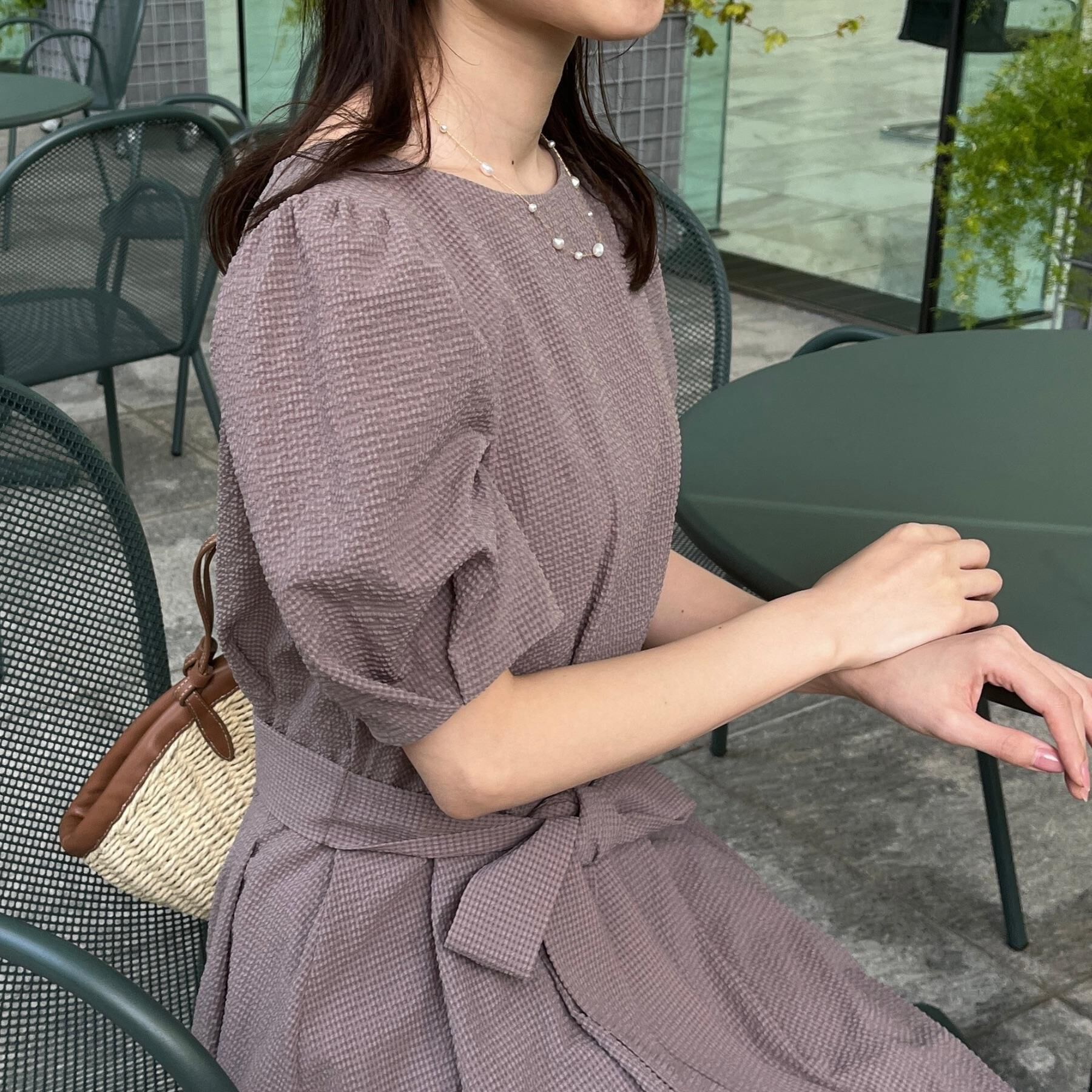 Couture broach「【細見え・キレイめ】サッカータックワンピース」|ワンピース|