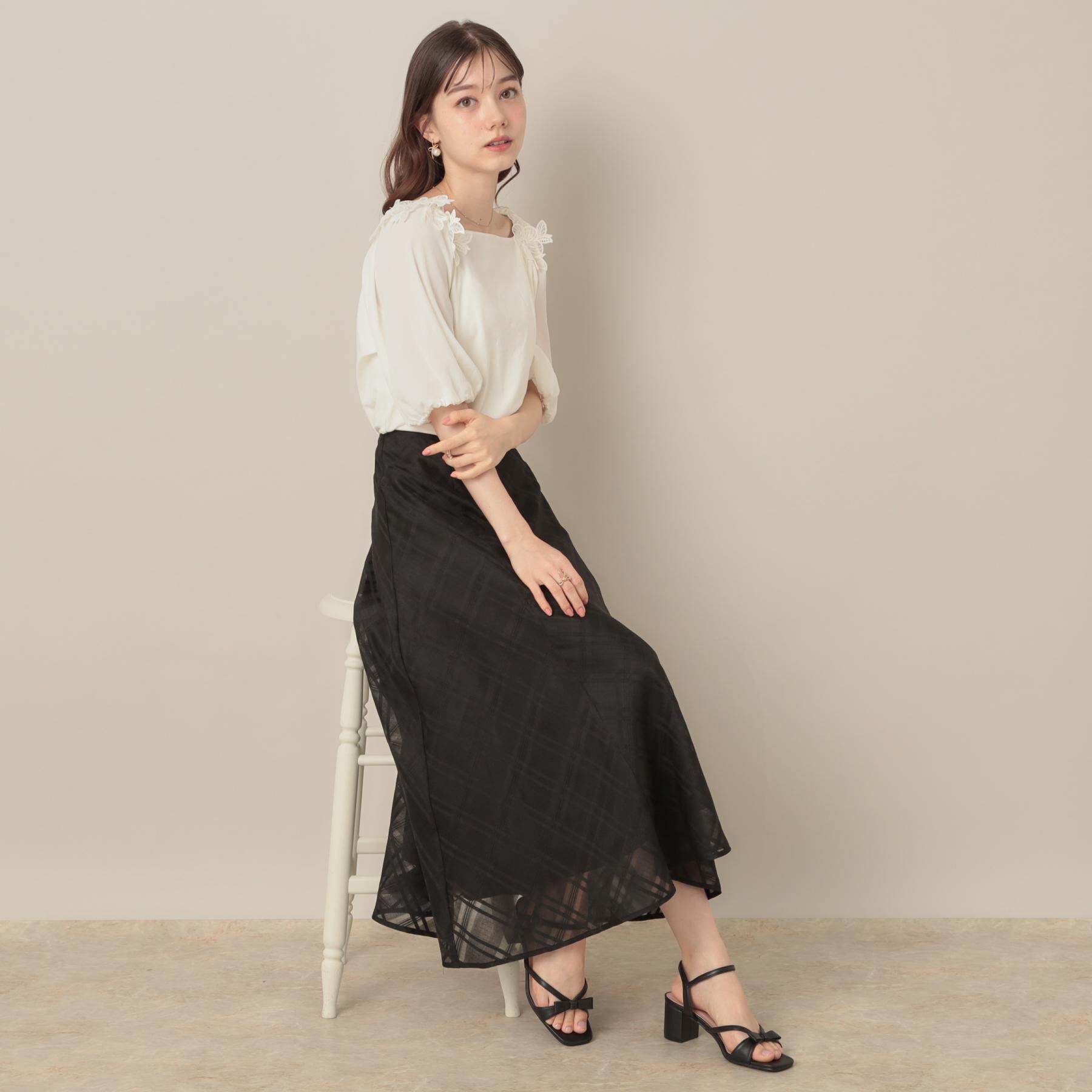 Couture broach「【マシンウォッシャブル・UVケア・接触冷感】ラグランレースドッキングカットソー」|Tシャツ・カットソー|