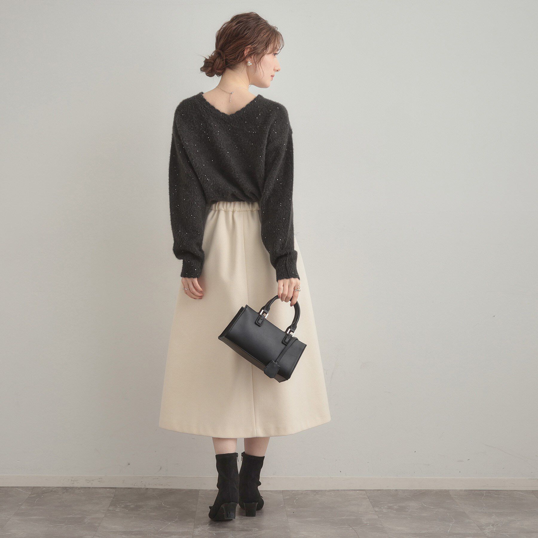 Couture broach「【前後2WAY】スパンコールラメフェザー ニット」|ニット・セーター|