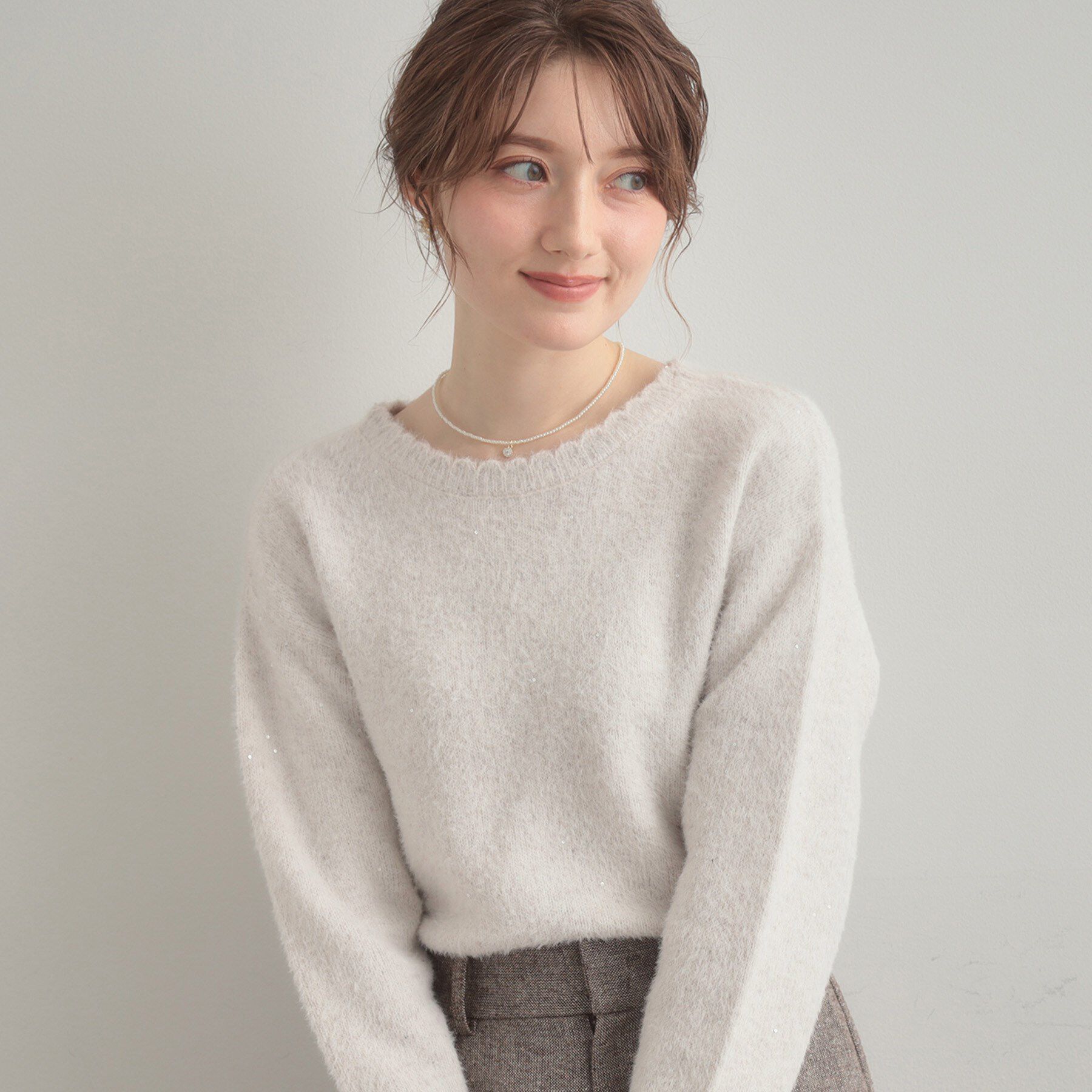 Couture broach「【前後2WAY】スパンコールラメフェザー ニット」|ニット・セーター|