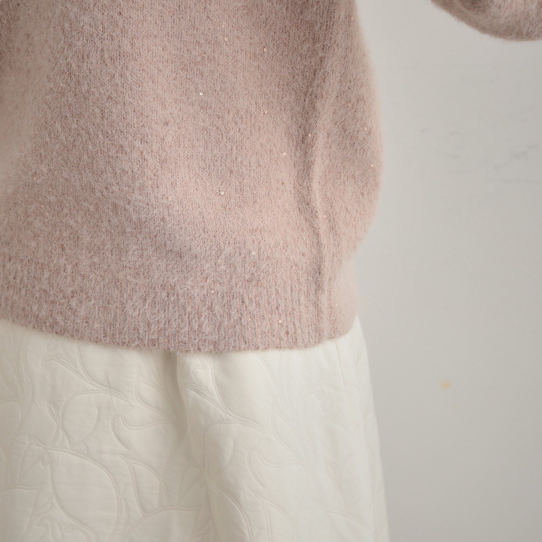 Couture broach「【前後2WAY】スパンコールラメフェザー ニット」|ニット・セーター|