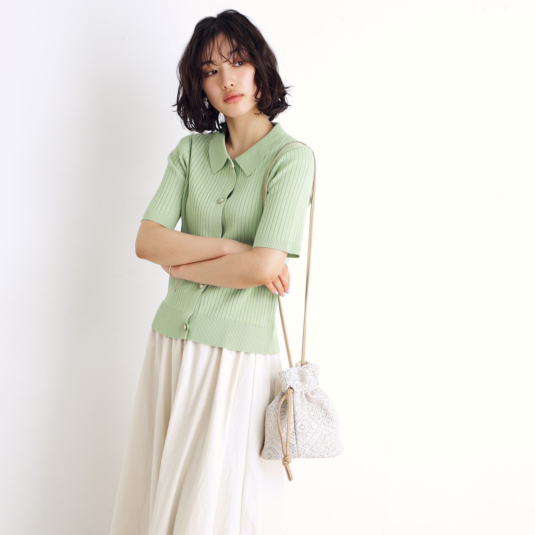 THE SHOP TK「ラメ幾何柄ショルダー巾着バッグ」|ショルダー・メッセンジャー|