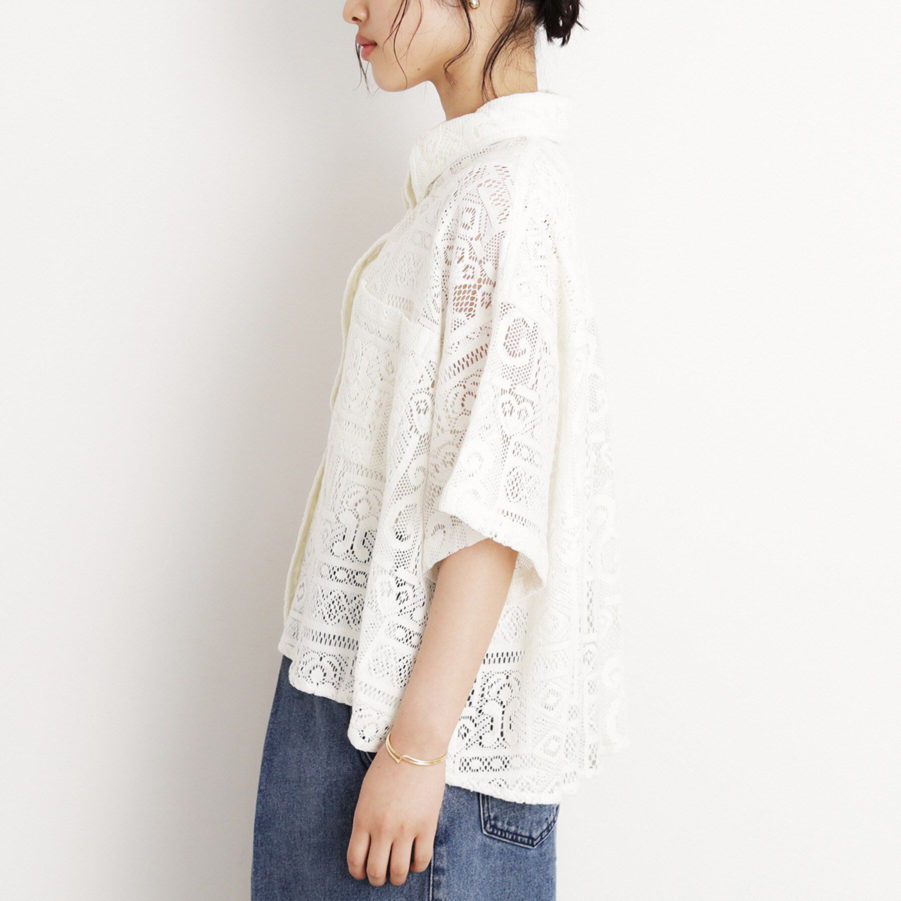 THE SHOP TK「総レースシャツ【洗える】」|シャツ・ブラウス|