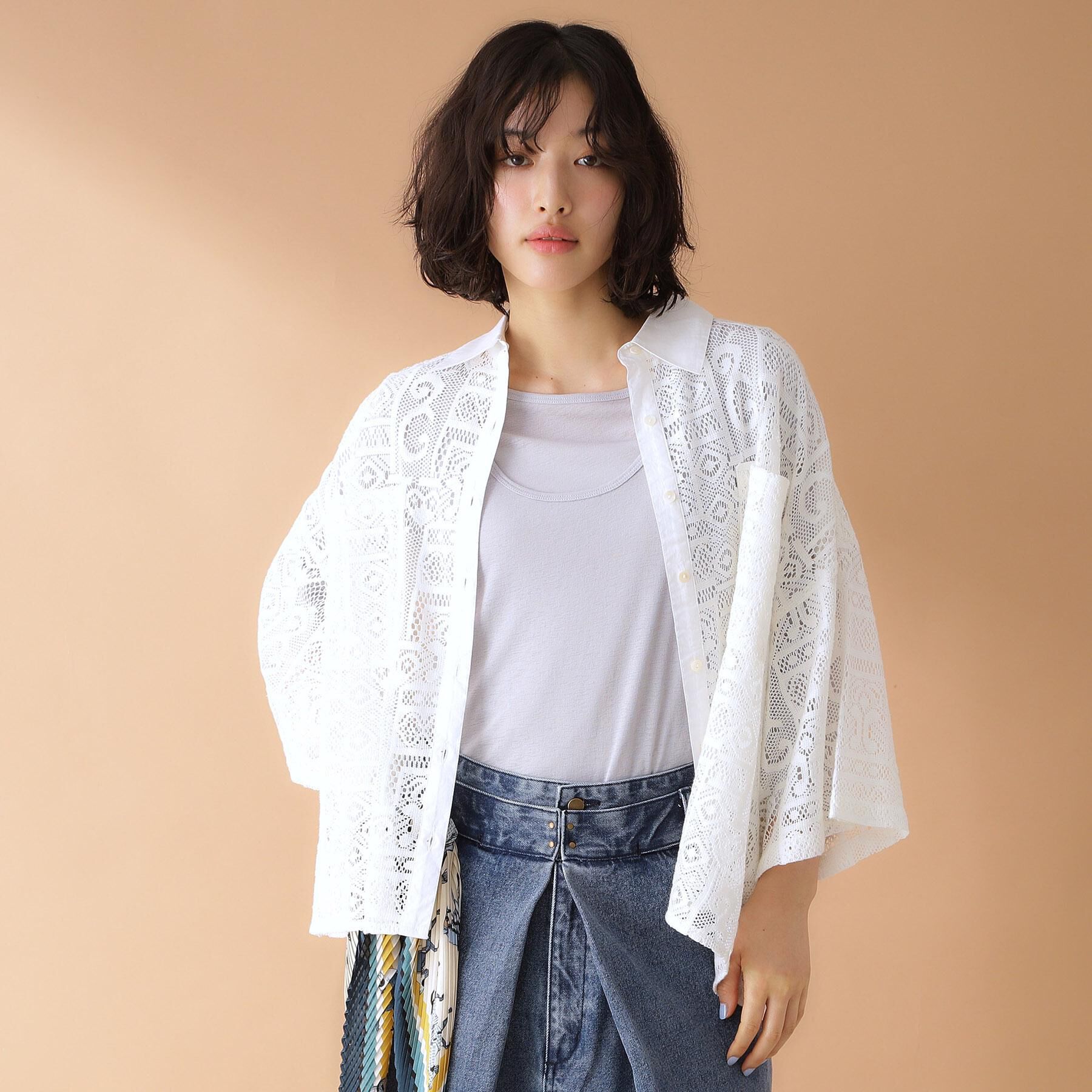 THE SHOP TK「総レースシャツ【洗える】」|シャツ・ブラウス|