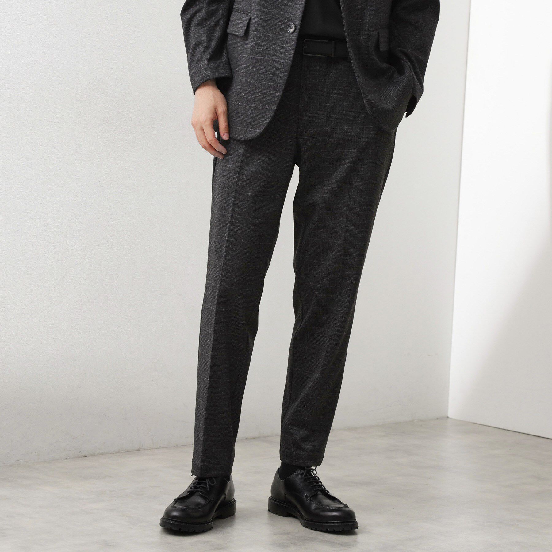 THE SHOP TK「ライトTRジャージスラックス【洗濯機OK/毛玉ができにくい/ストレッチ/セットアップ可】」|その他|チャコールグレー(2