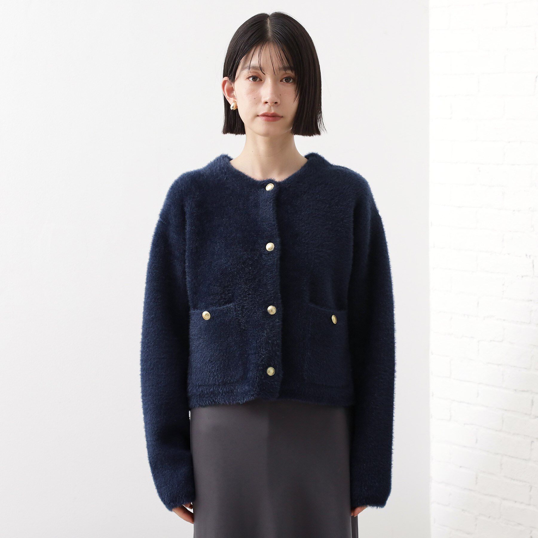THE SHOP TK「【即戦力】ベロアフェザーカーディガン」|カーディガン|