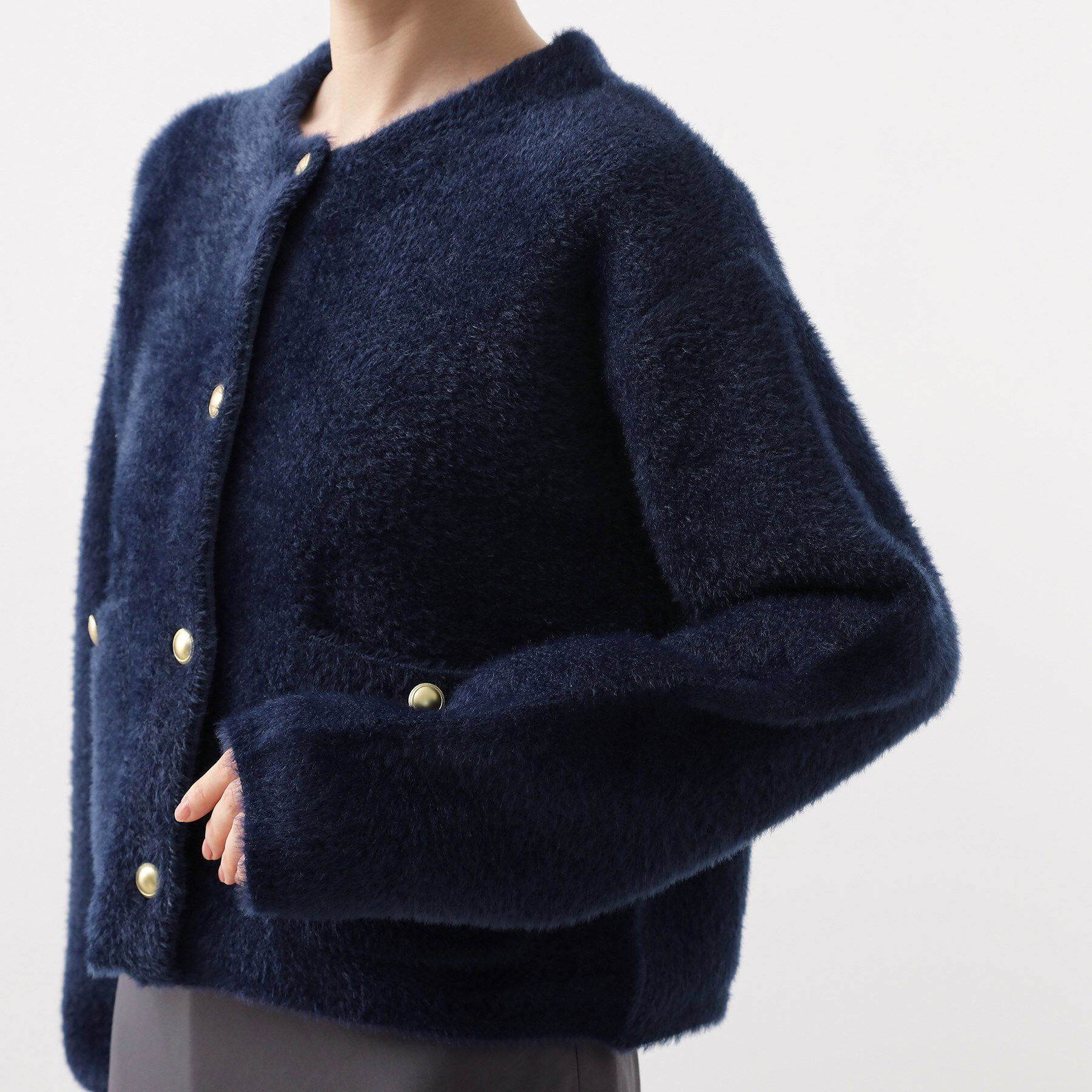 THE SHOP TK「【即戦力】ベロアフェザーカーディガン」|カーディガン|