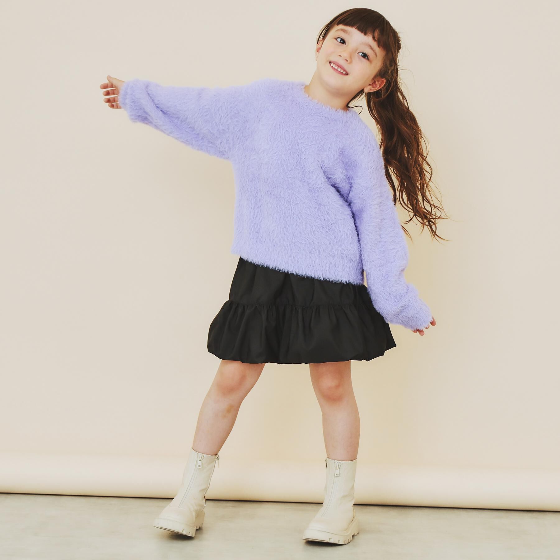 THE SHOP TK「【130・150】フェザークルーネックニット」|ニット・セーター|