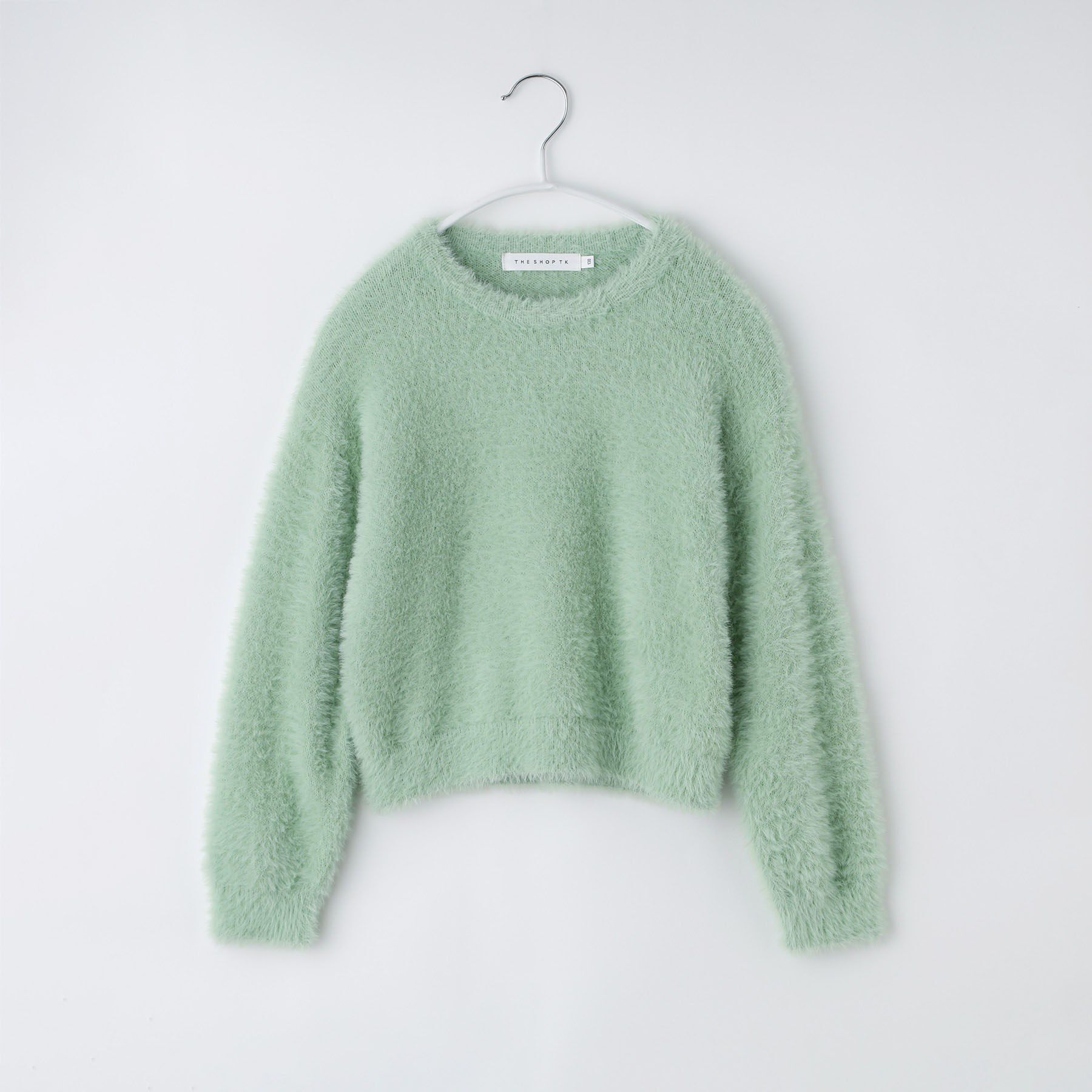 THE SHOP TK「【130・150】フェザークルーネックニット」|ニット・セーター|ミントグリーン(02