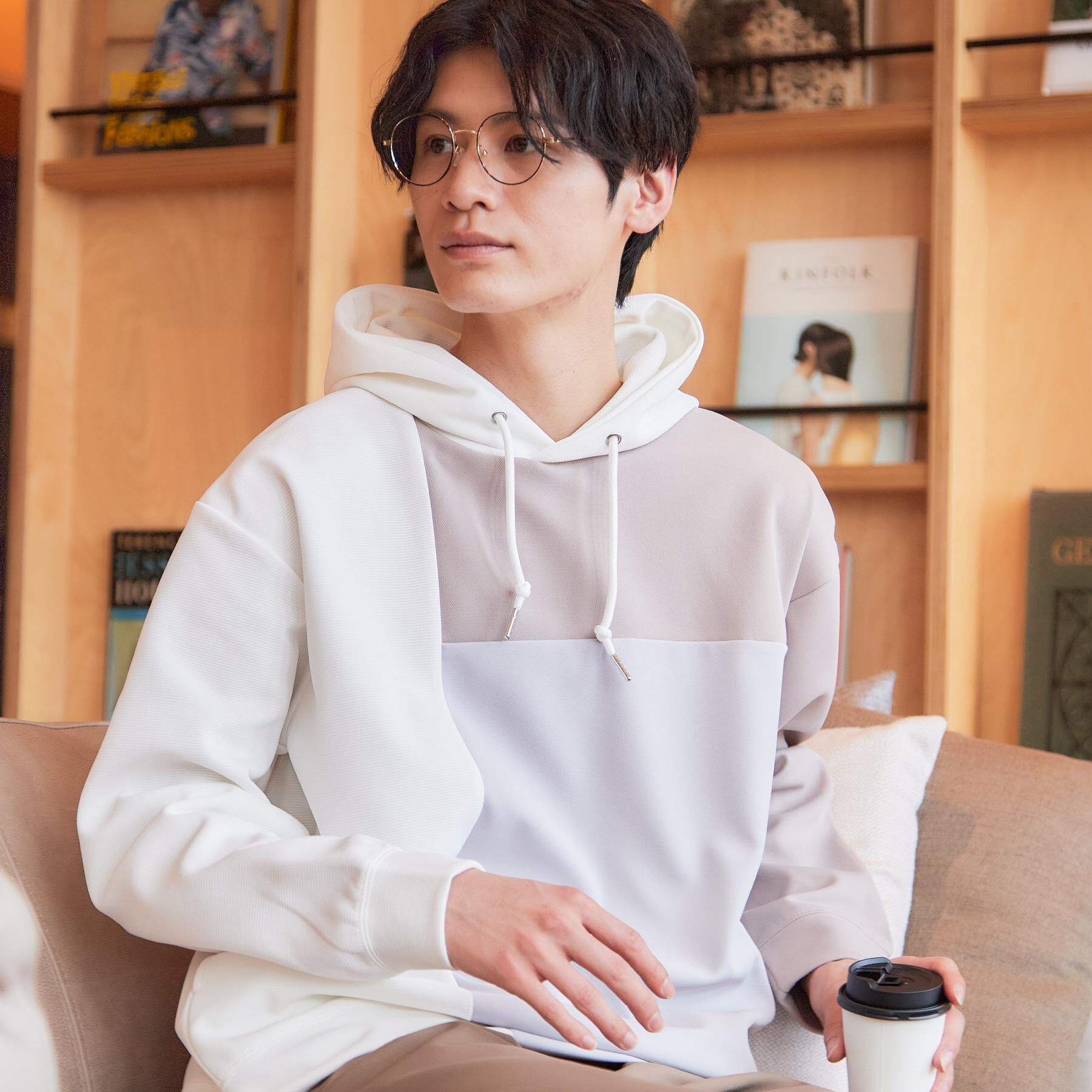 THE SHOP TK「【大人の為の絶妙バランス】パネル切替パーカ 濯機機OK」|パーカー|