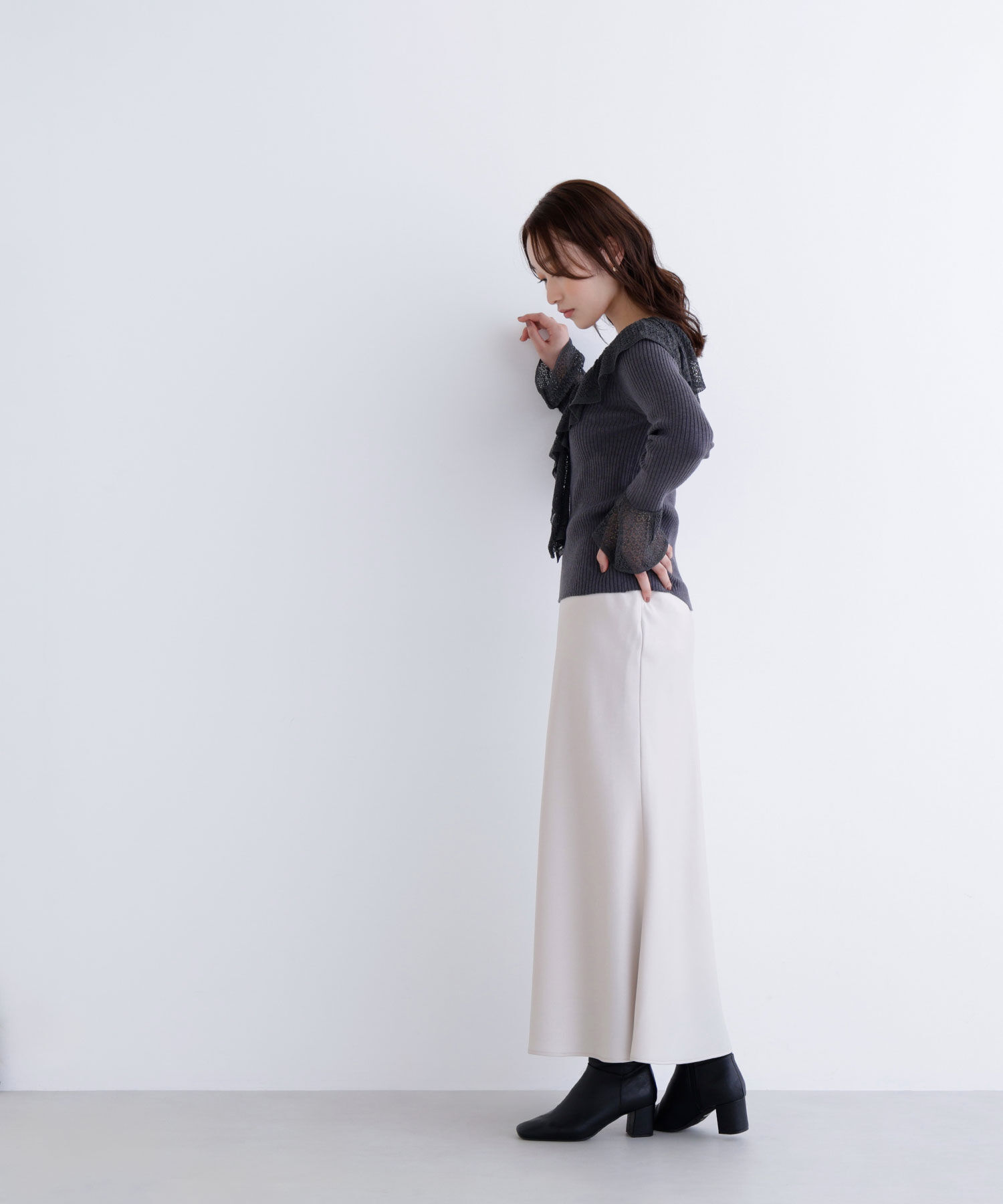  「レーストリムリブニット」|ニット・セーター|