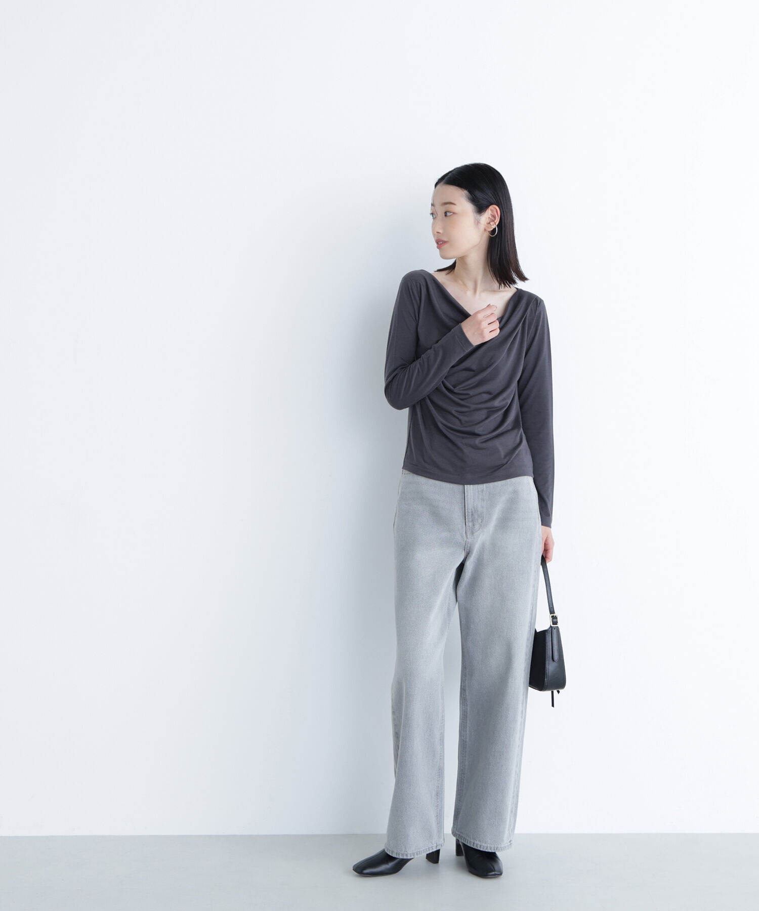  「ドレープネックカットソー」|Tシャツ・カットソー|