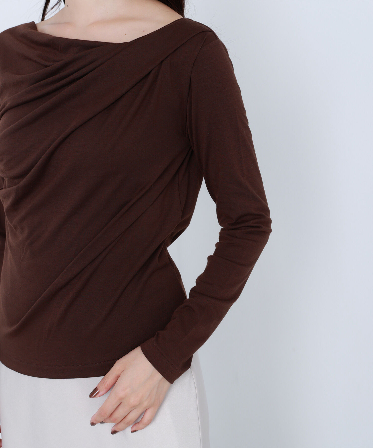  「ドレープネックカットソー」|Tシャツ・カットソー|