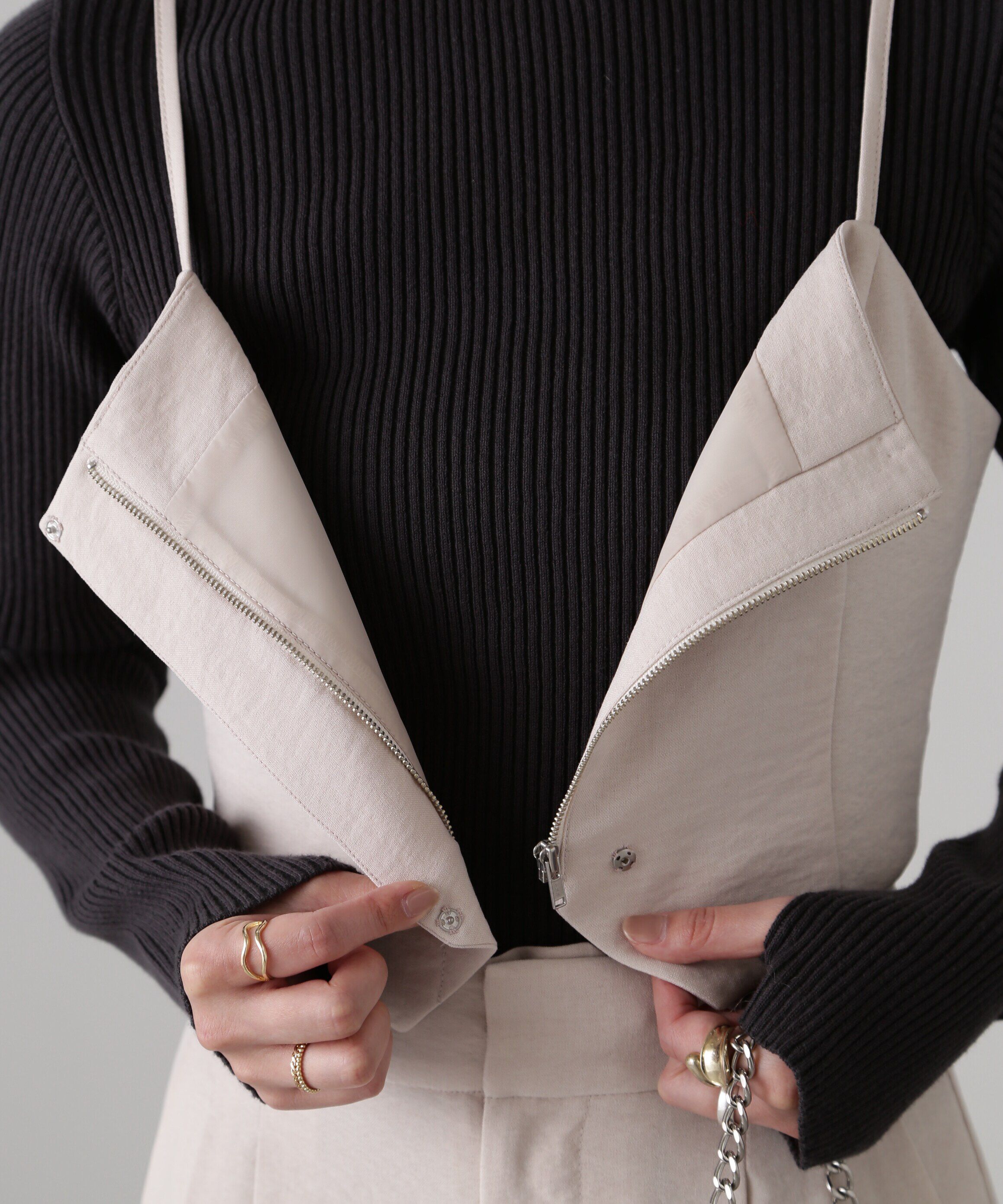  「気流染めフロントジップビスチェ」|シャツ・ブラウス|