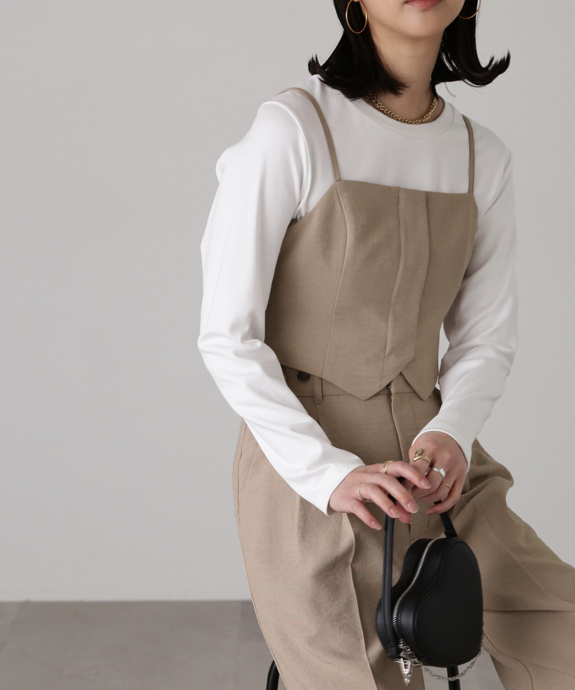  「気流染めフロントジップビスチェ」|シャツ・ブラウス|