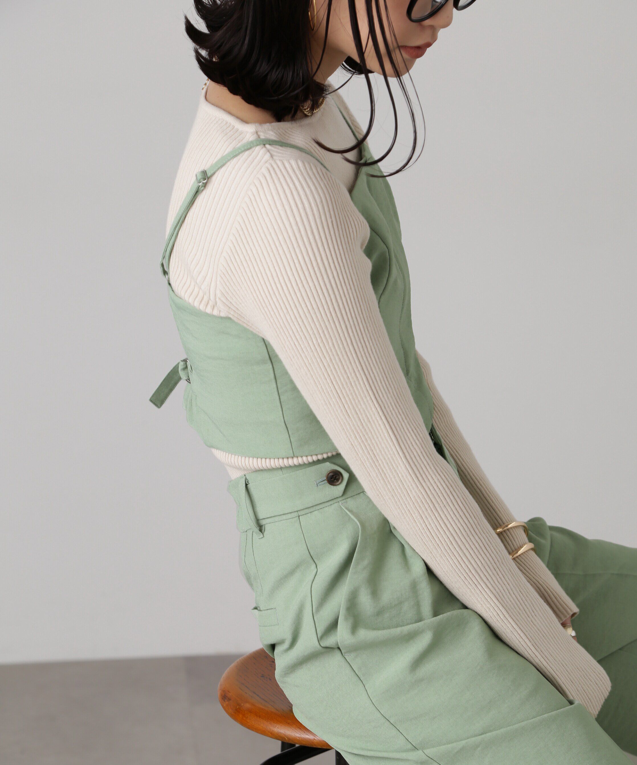  「気流染めフロントジップビスチェ」|シャツ・ブラウス|