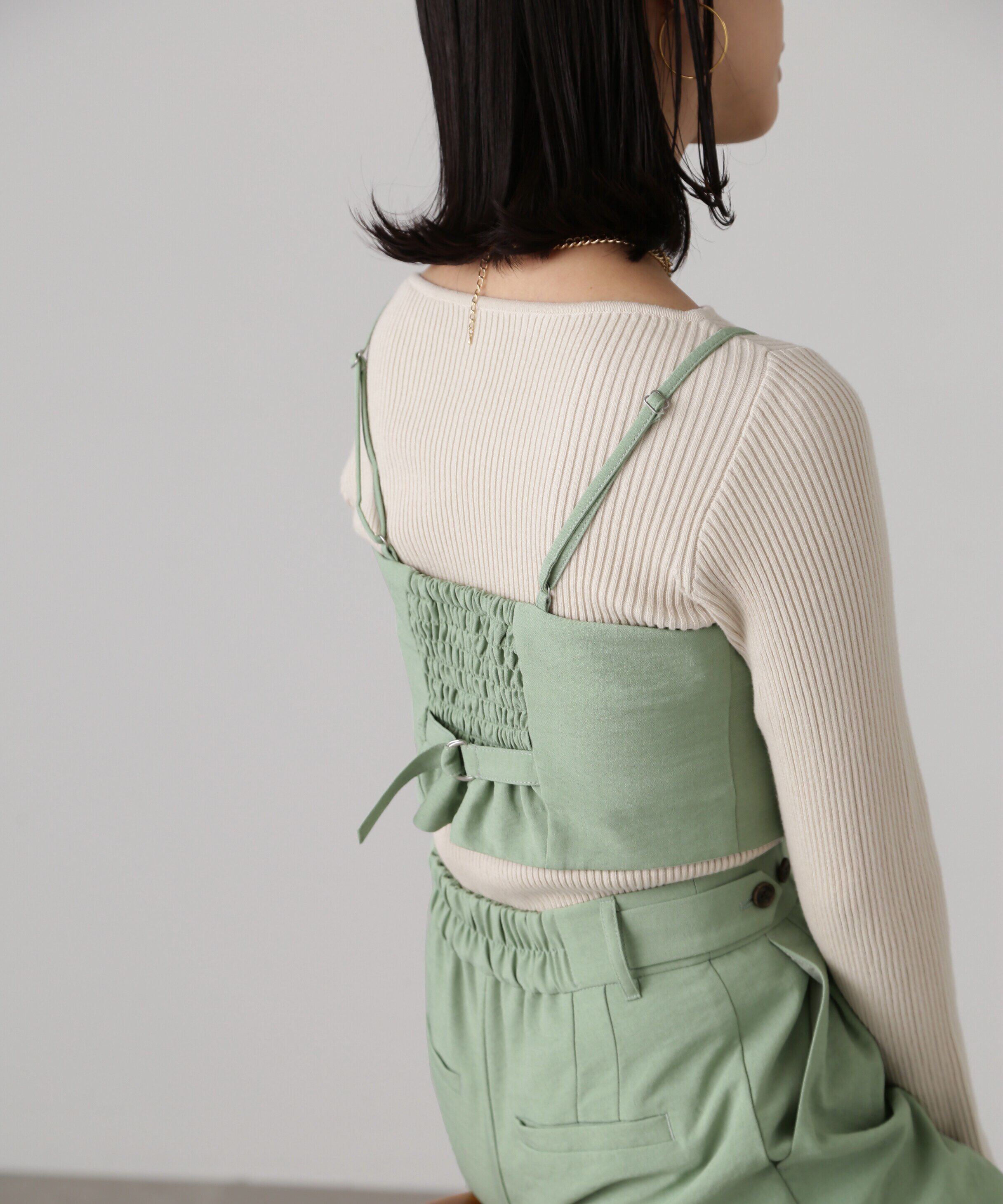  「気流染めフロントジップビスチェ」|シャツ・ブラウス|