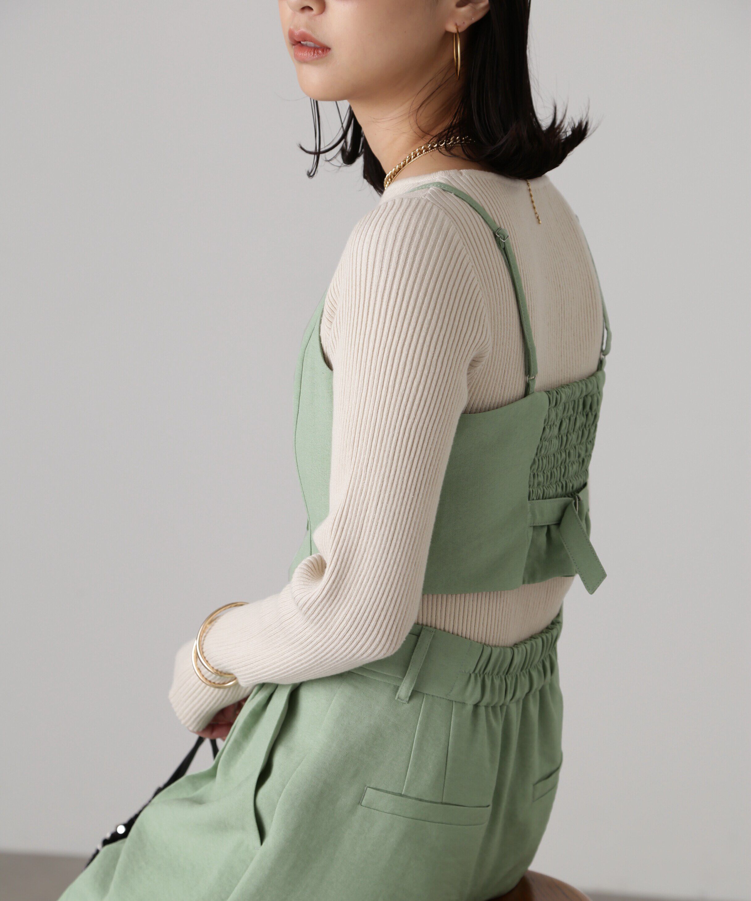  「気流染めフロントジップビスチェ」|シャツ・ブラウス|