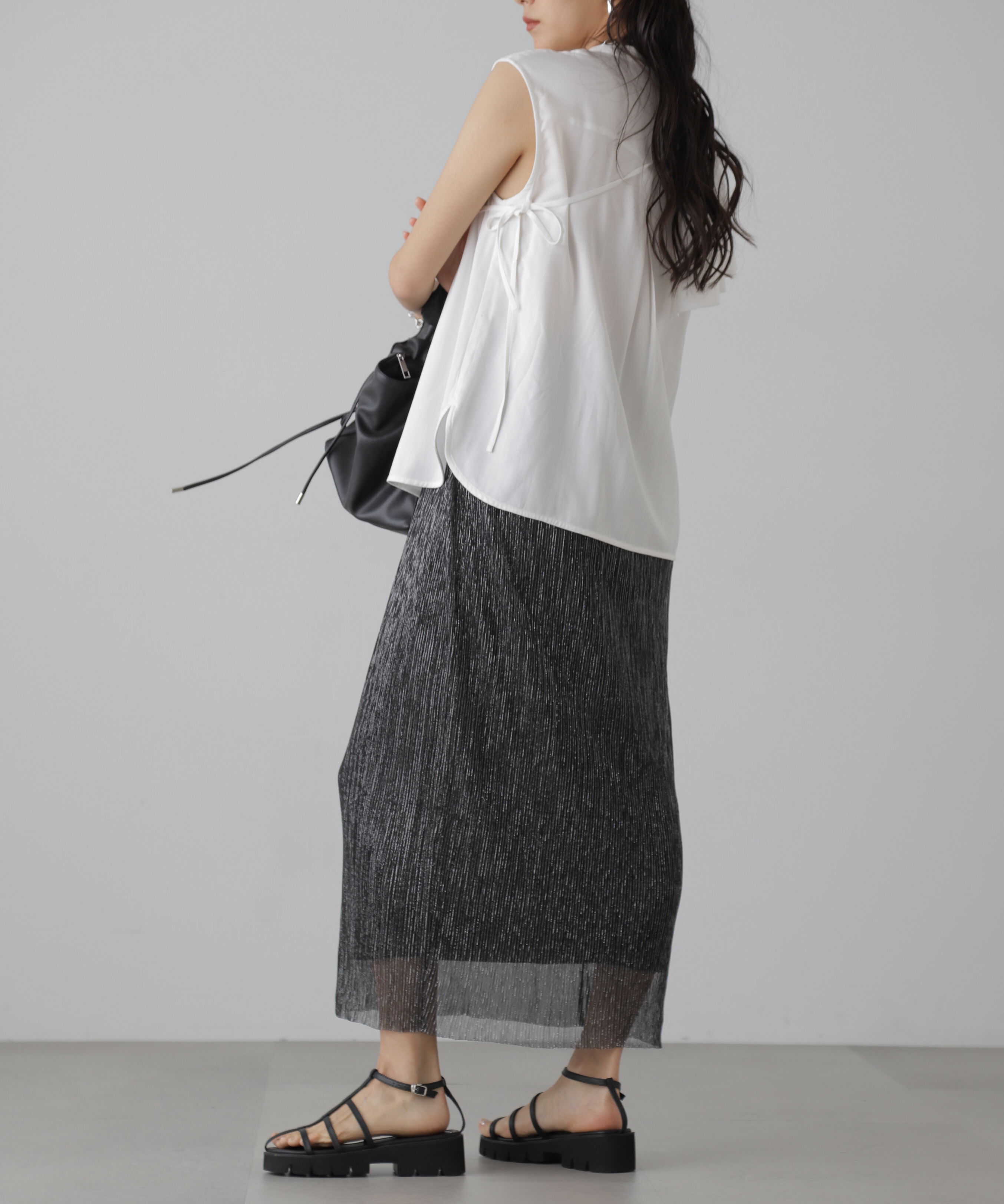  「ラメプリーツナロースカート」|スカート|