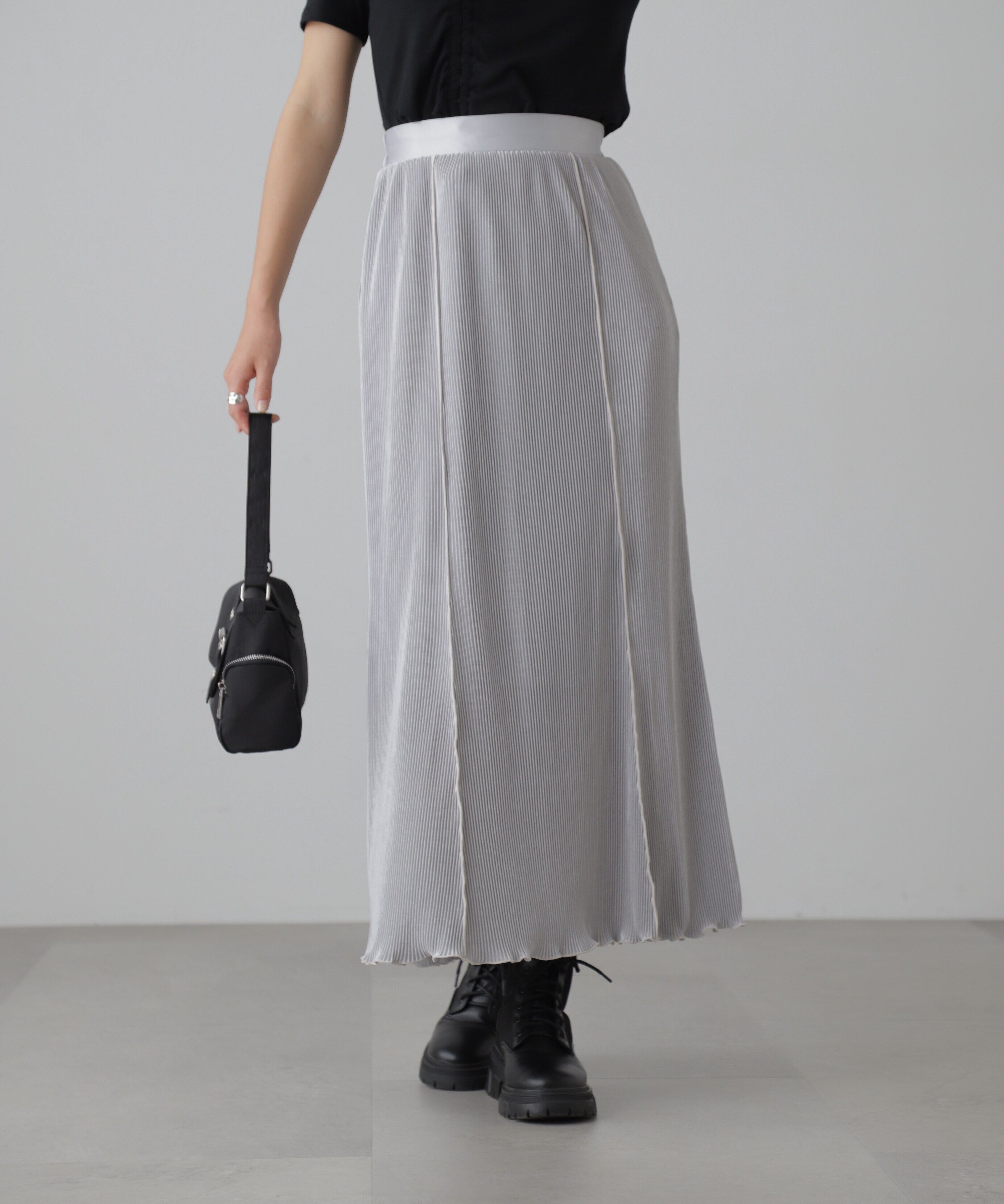  「配色メローカットソープリーツスカート」|スカート|