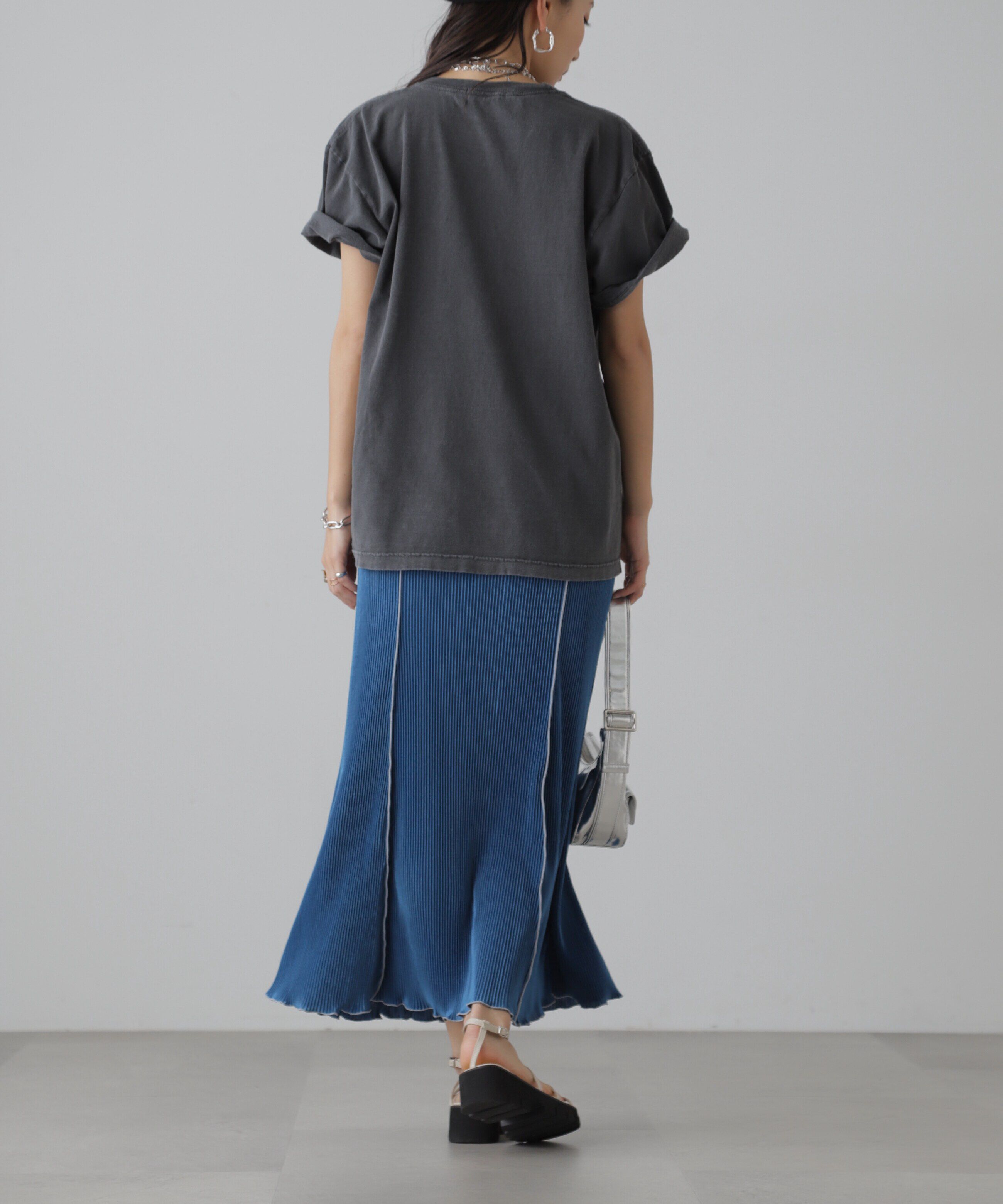  「配色メローカットソープリーツスカート」|スカート|