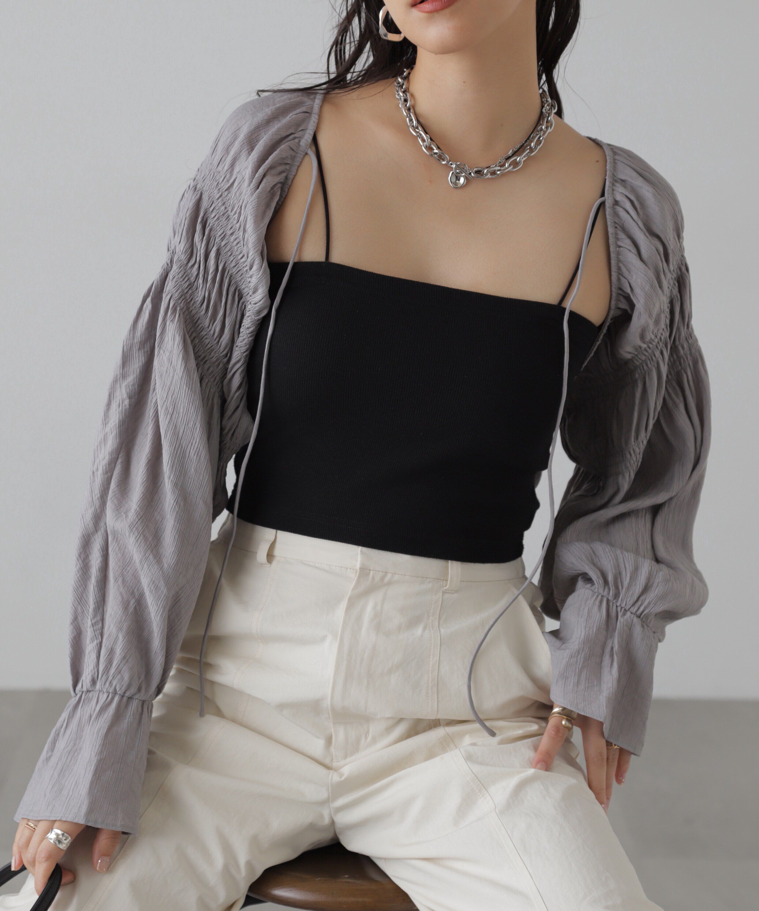  「ショート丈ボレロブラウス」|シャツ・ブラウス|