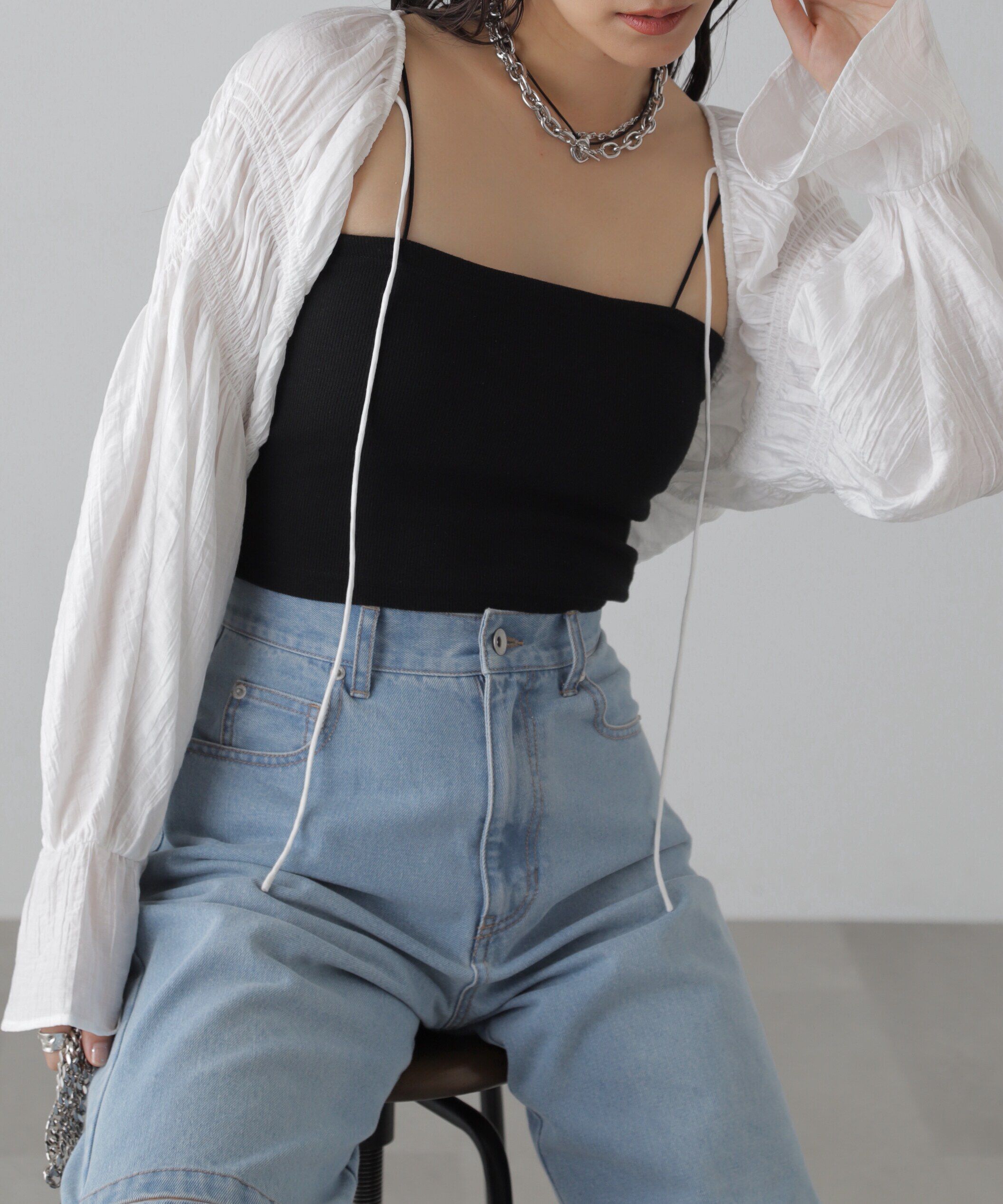  「ショート丈ボレロブラウス」|シャツ・ブラウス|