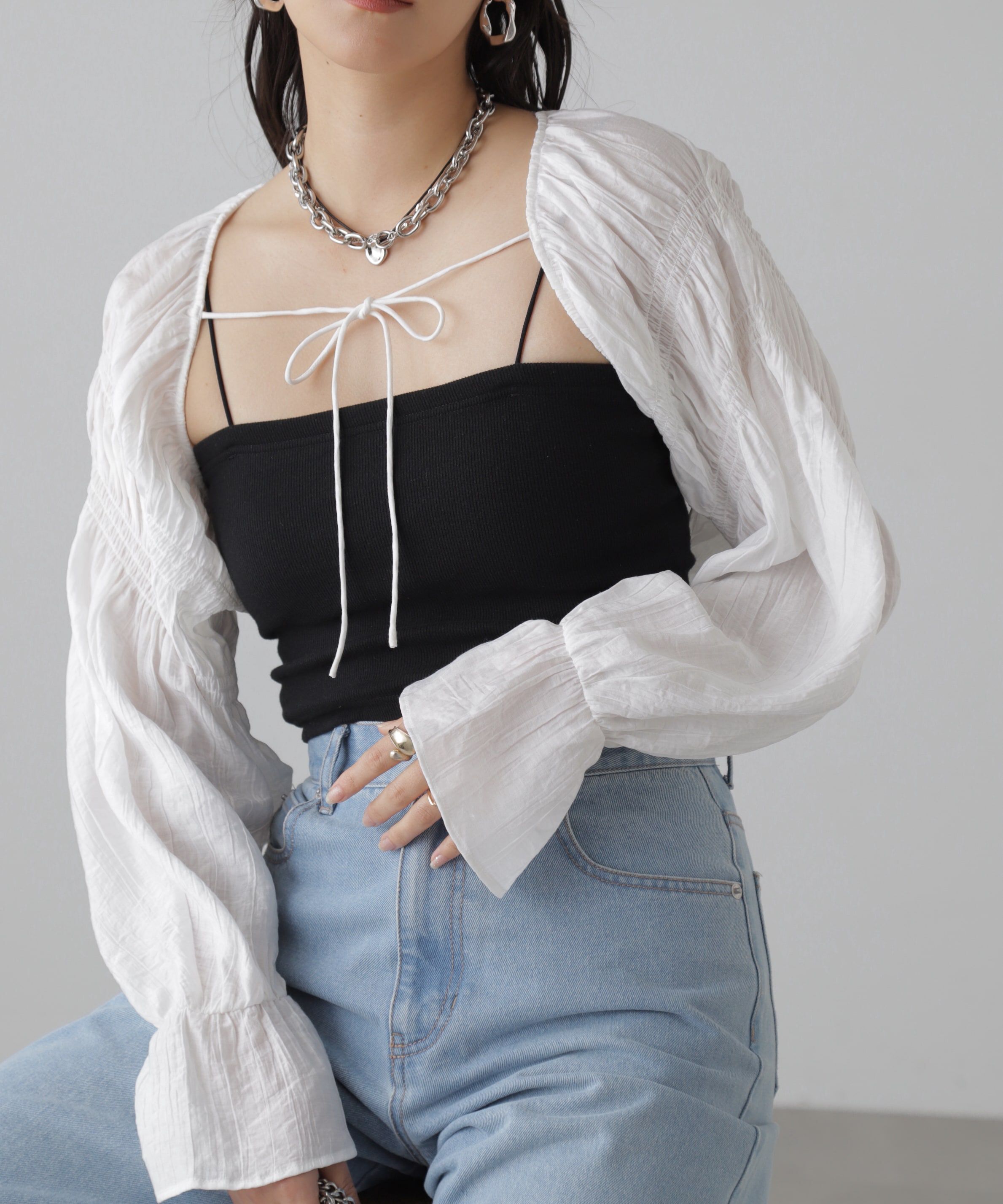  「ショート丈ボレロブラウス」|シャツ・ブラウス|