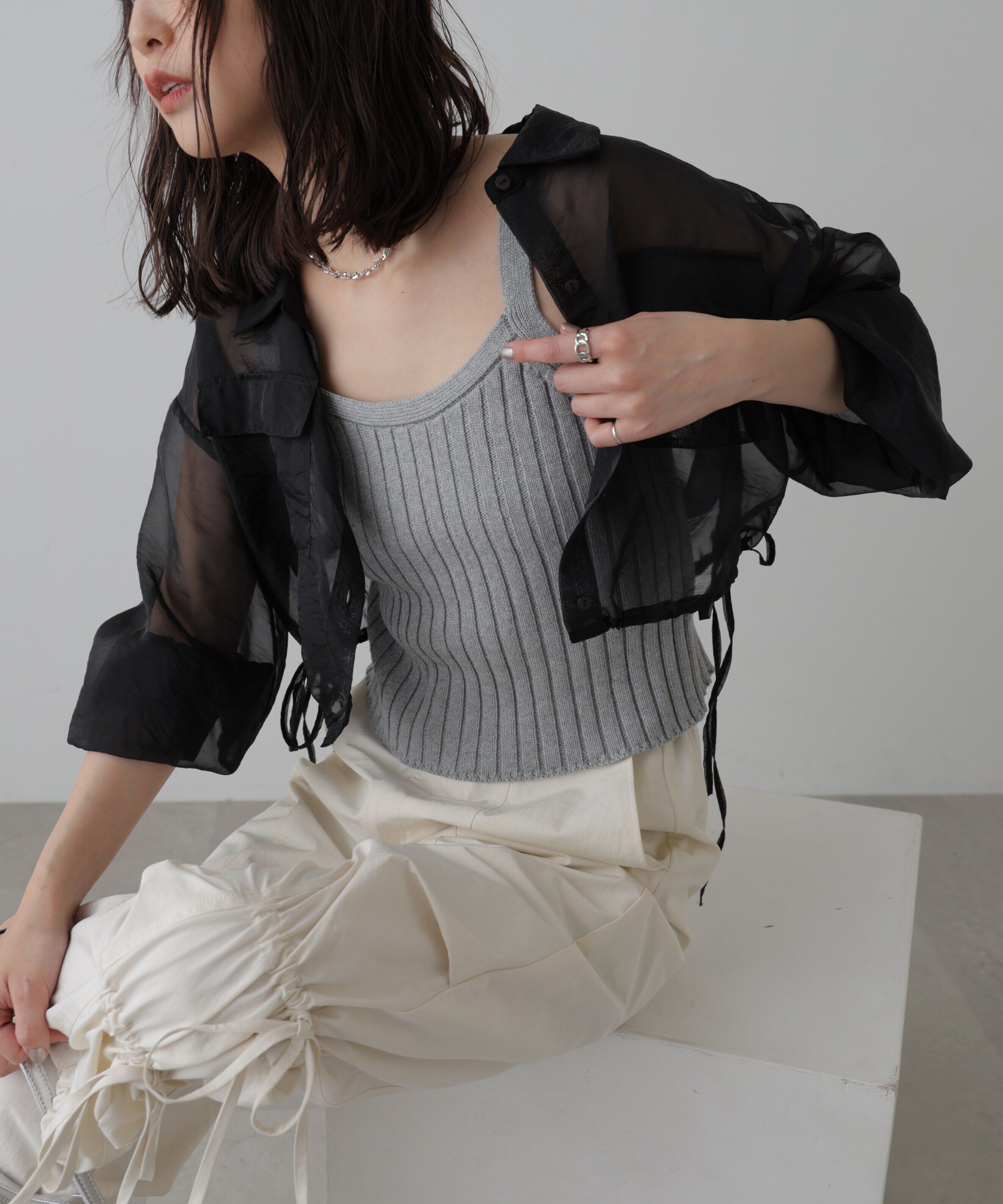  「リブニットタンクトップ」|ニット・セーター|