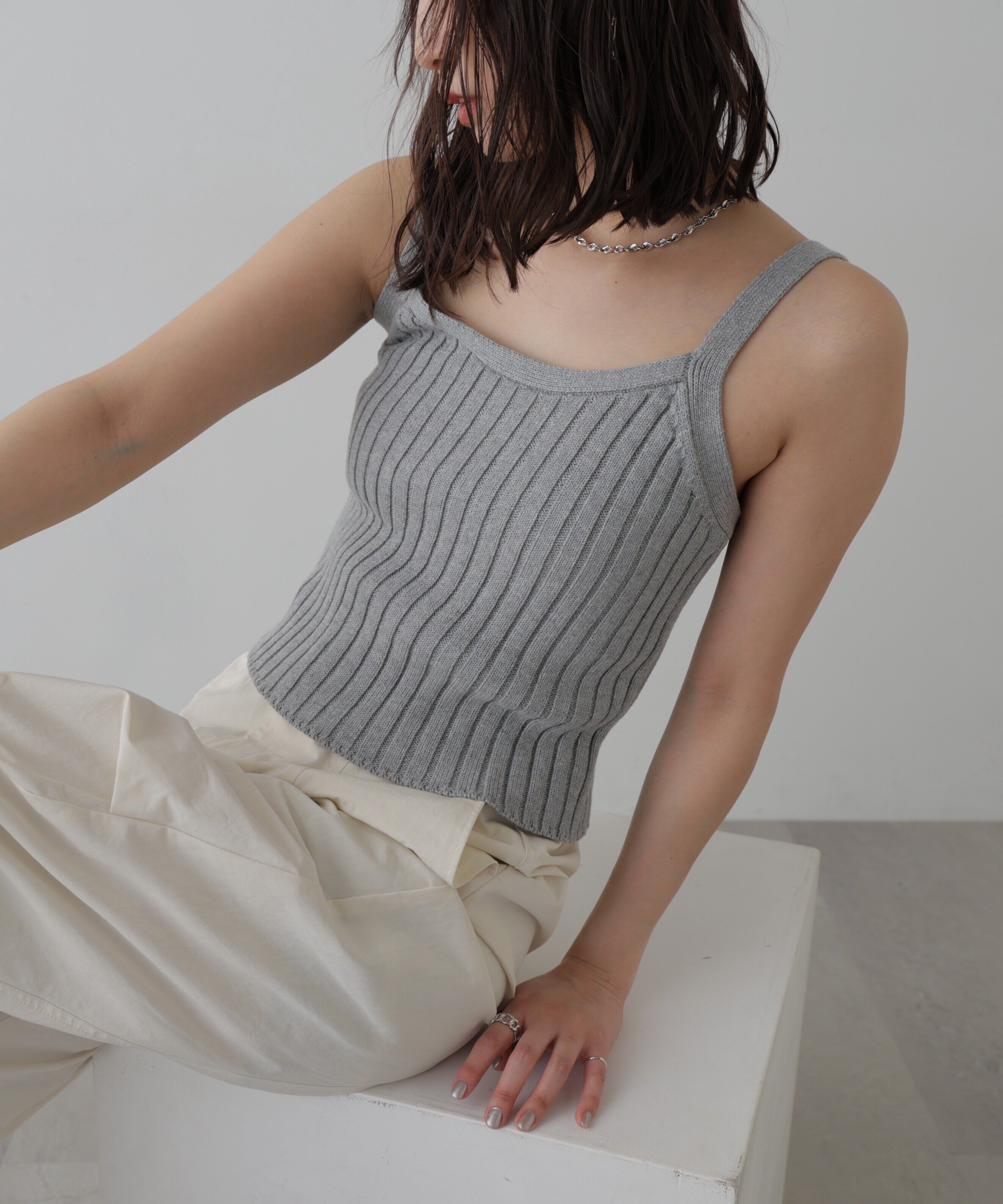  「リブニットタンクトップ」|ニット・セーター|