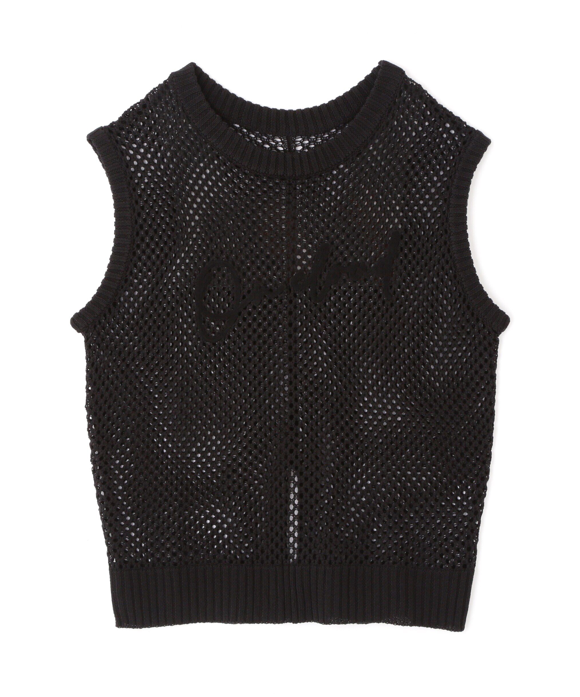  「メッシュロゴニットベスト」|ニット・セーター|