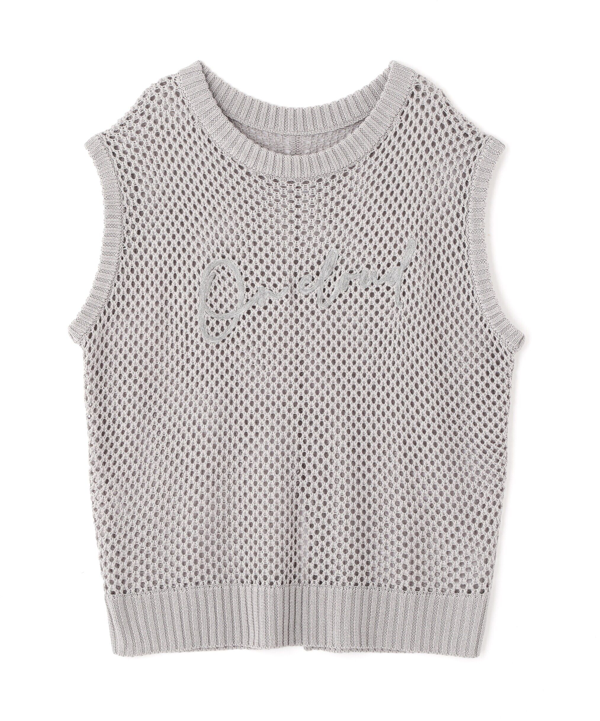  「メッシュロゴニットベスト」|ニット・セーター|