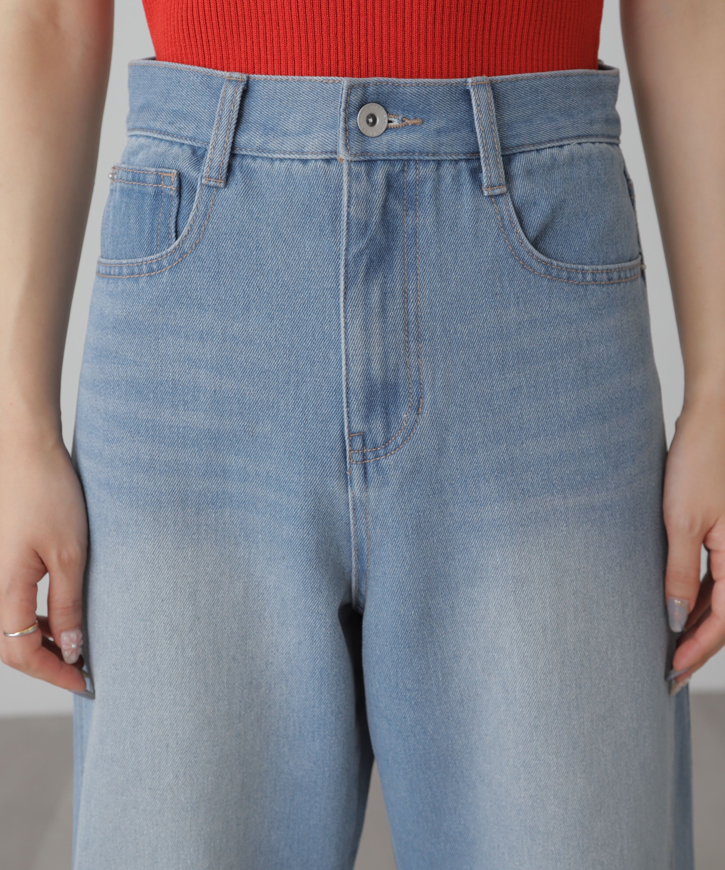  「[XS-Lサイズ展開]サイドパネルヴィンテージライクワイドデニム」|その他|