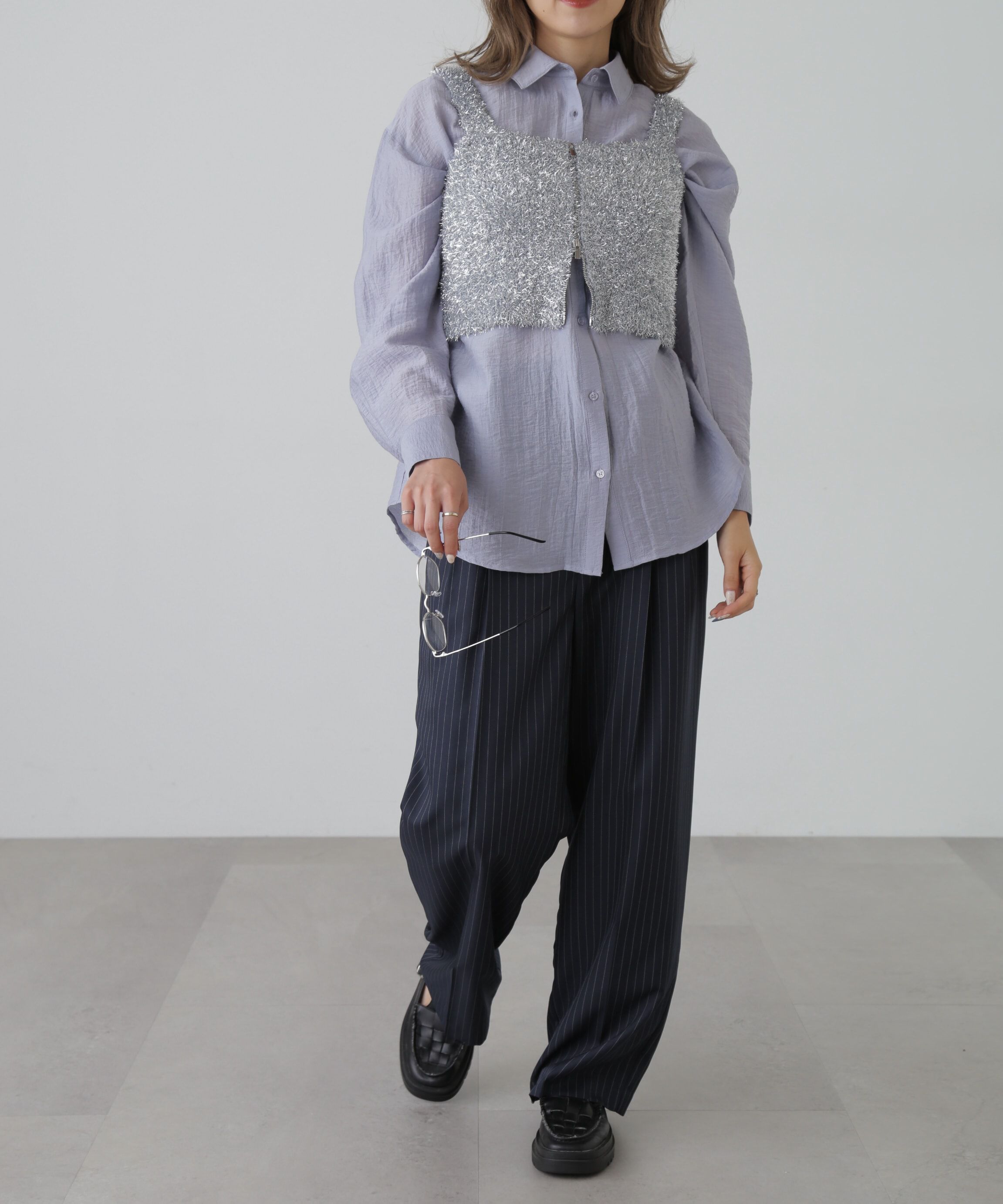  「シャギーラメニットビスチェ」|ニット・セーター|