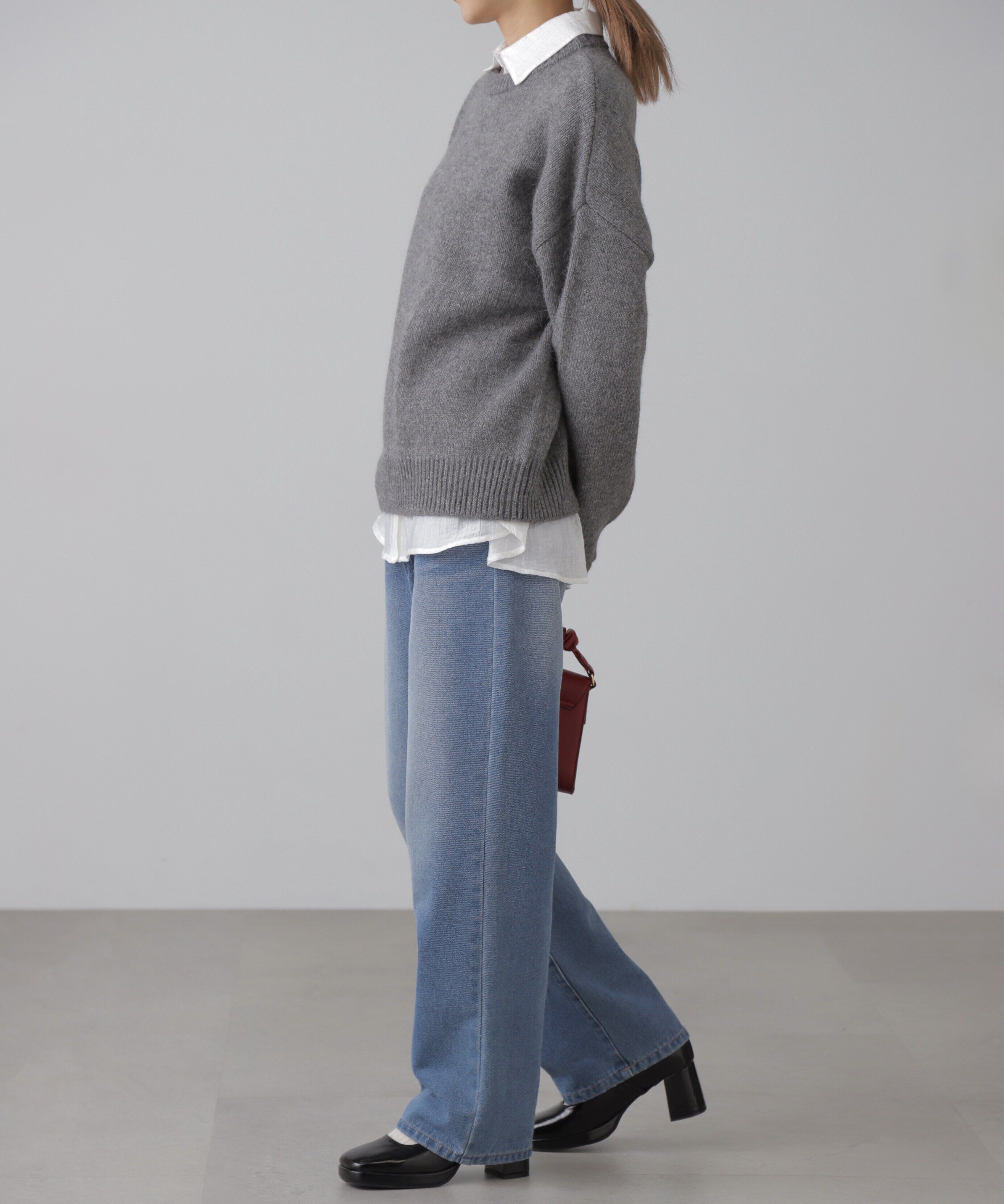  「オーバーサイズチュニック丈ニット」|ニット・セーター|