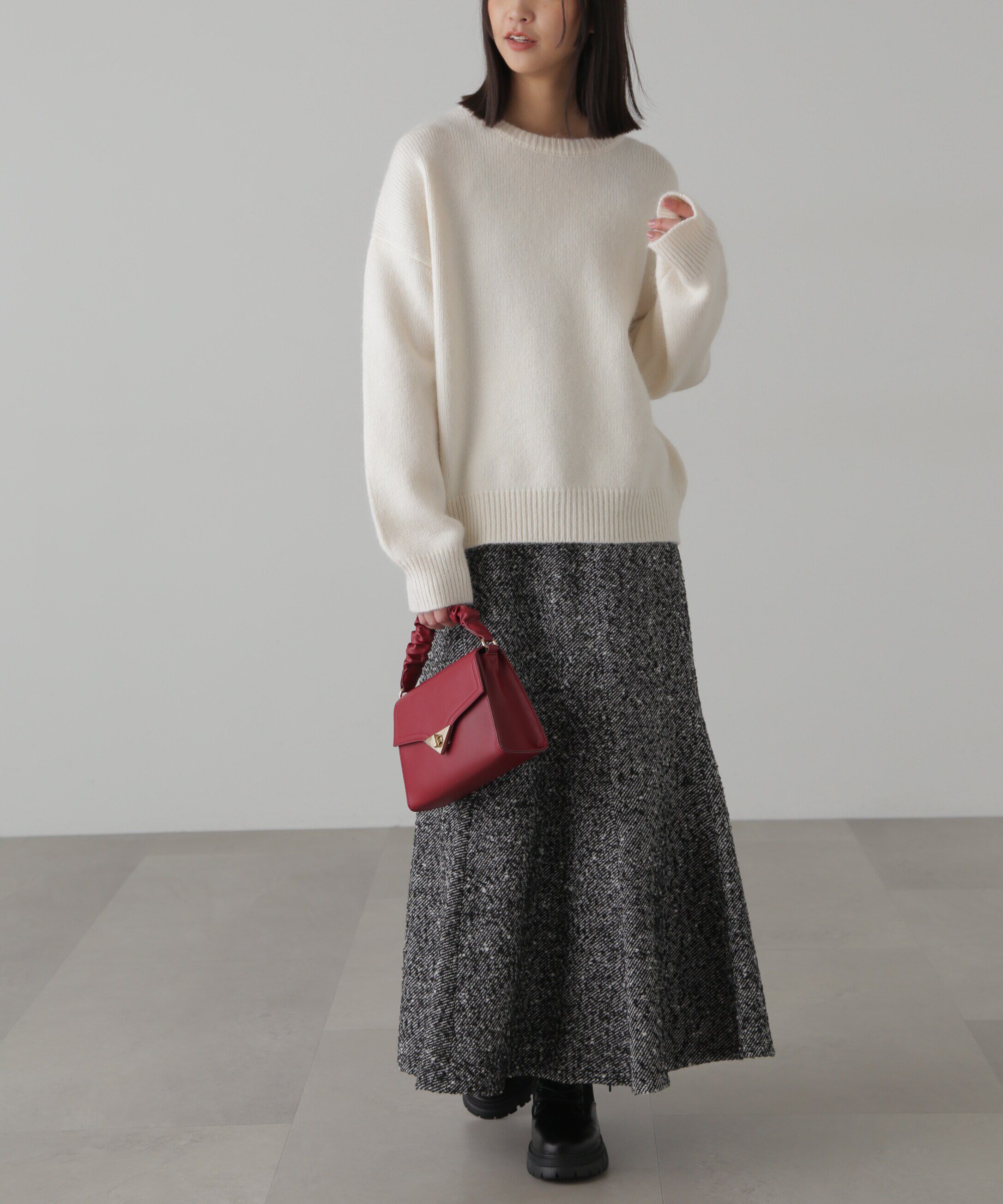  「オーバーサイズチュニック丈ニット」|ニット・セーター|