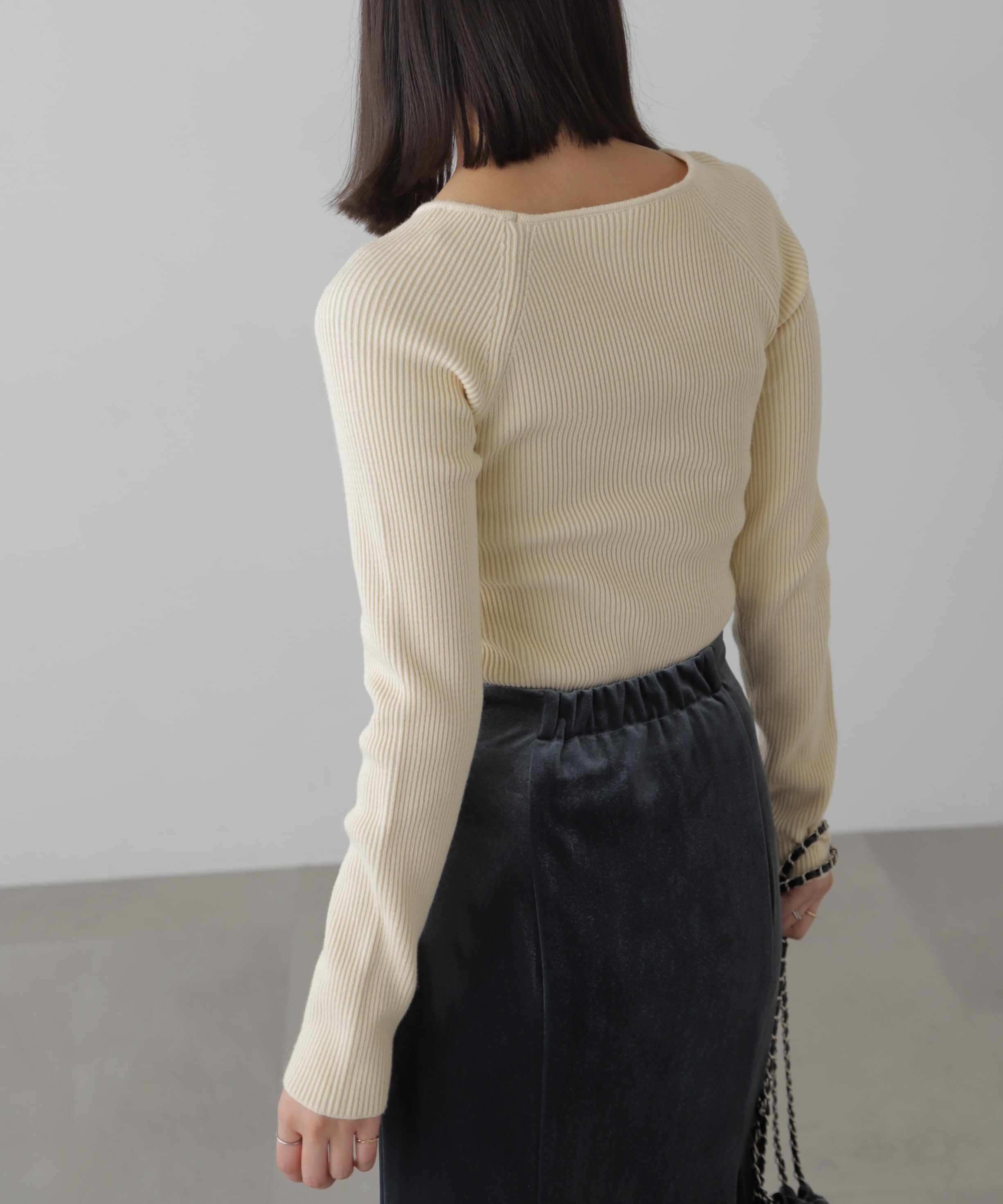  「クルーネックカッティングニット」|ニット・セーター|