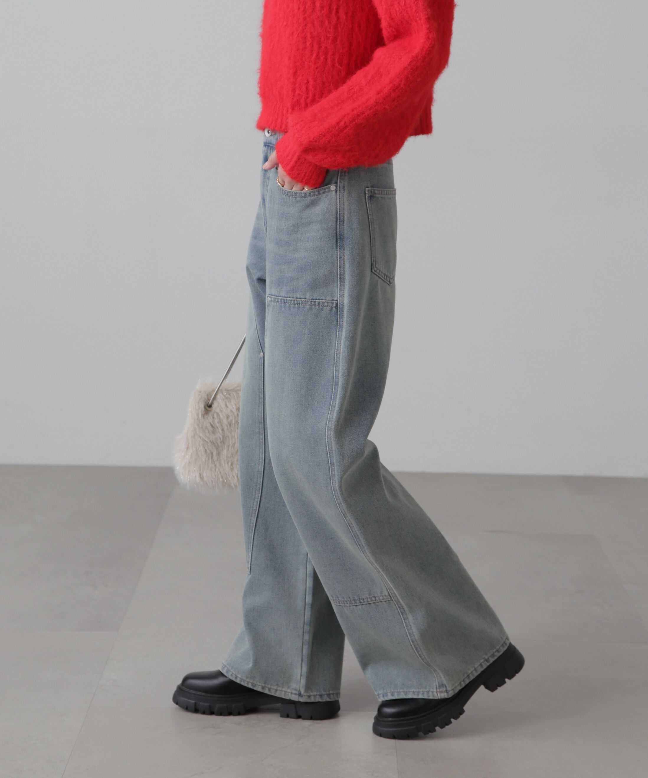  「ダブルニーワイドデニムパンツ」|その他|