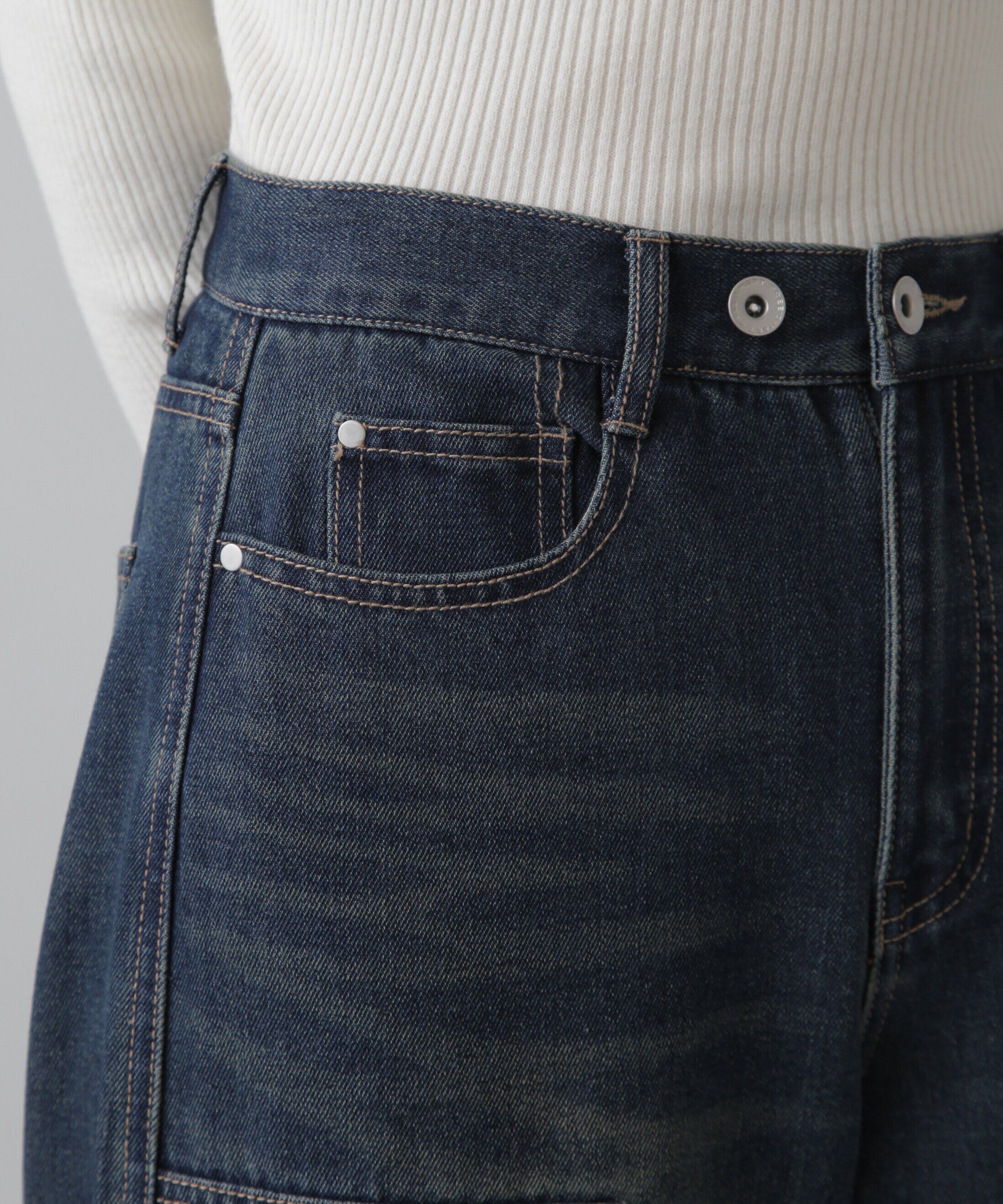  「ダブルニーワイドデニムパンツ」|その他|