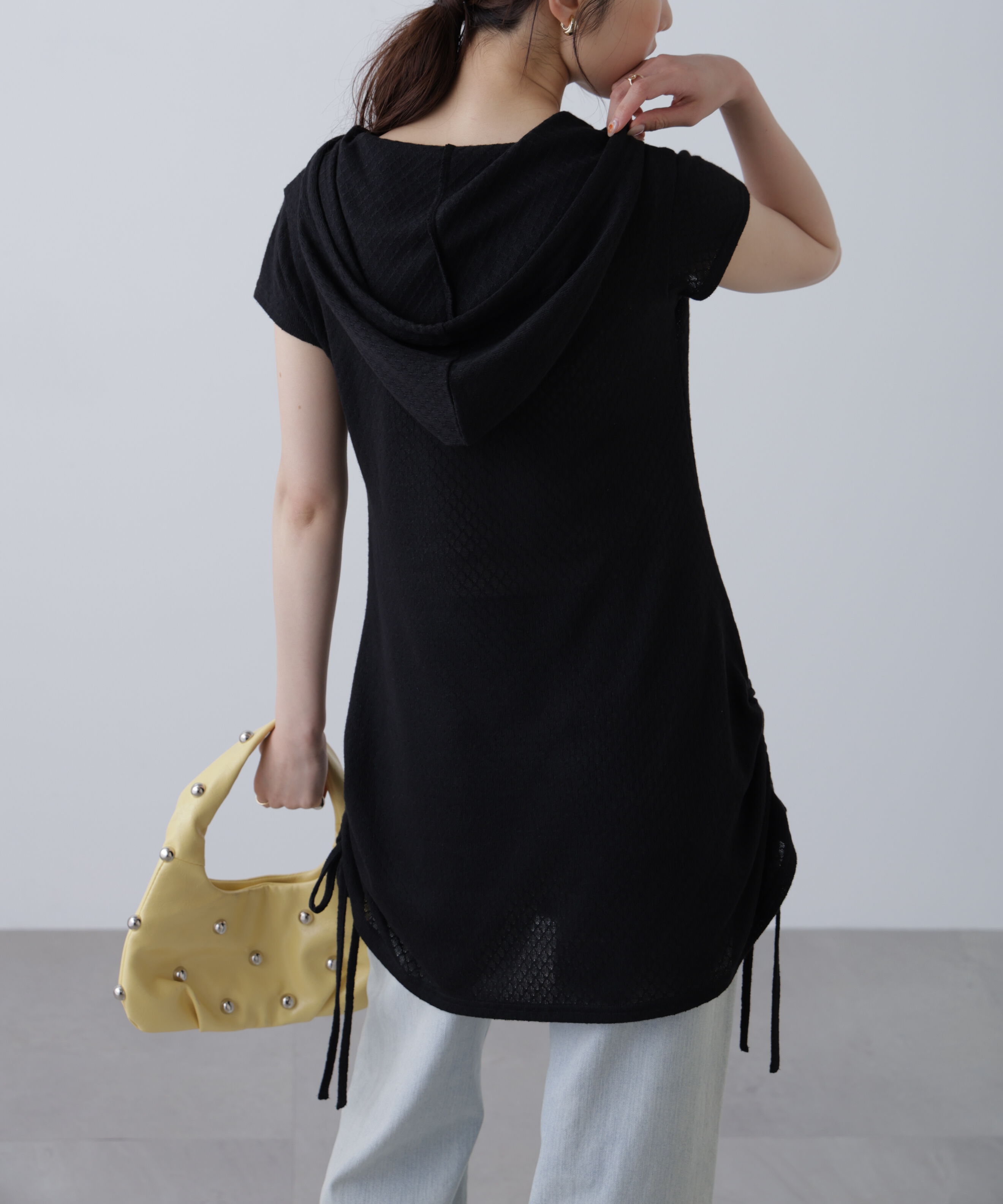  「サイドシャーリングフーディーミニワンピース」|ワンピース|