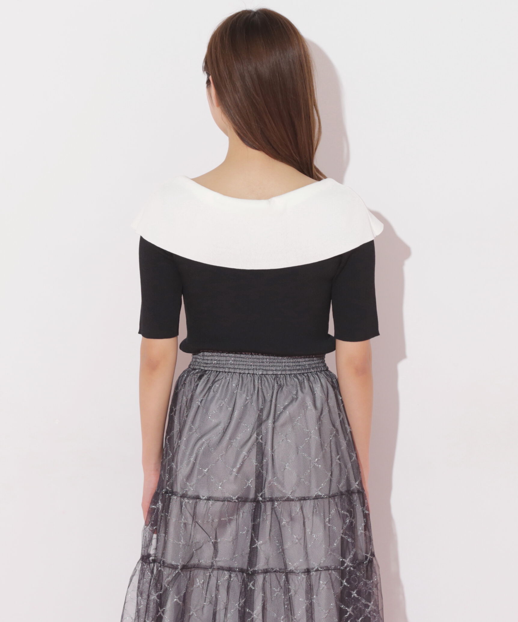  「配色ビッグカラーリブニット」|ニット・セーター|