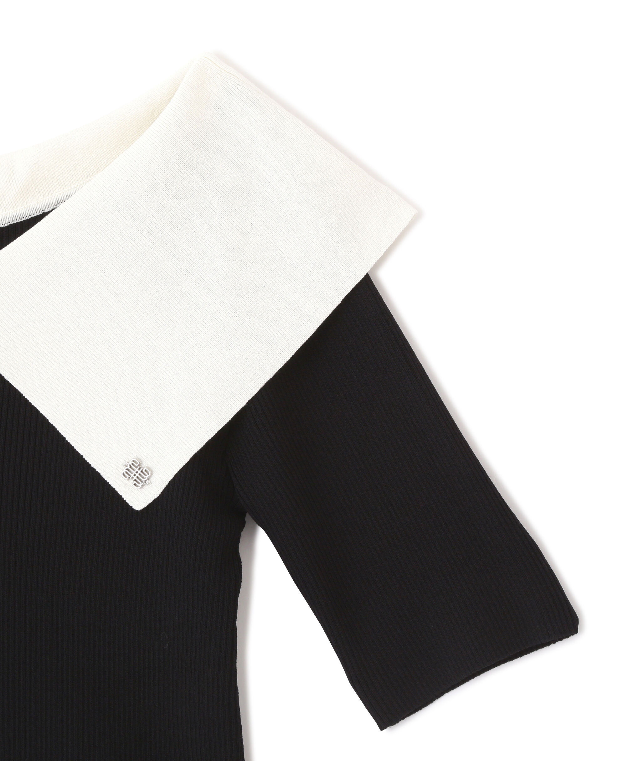  「配色ビッグカラーリブニット」|ニット・セーター|