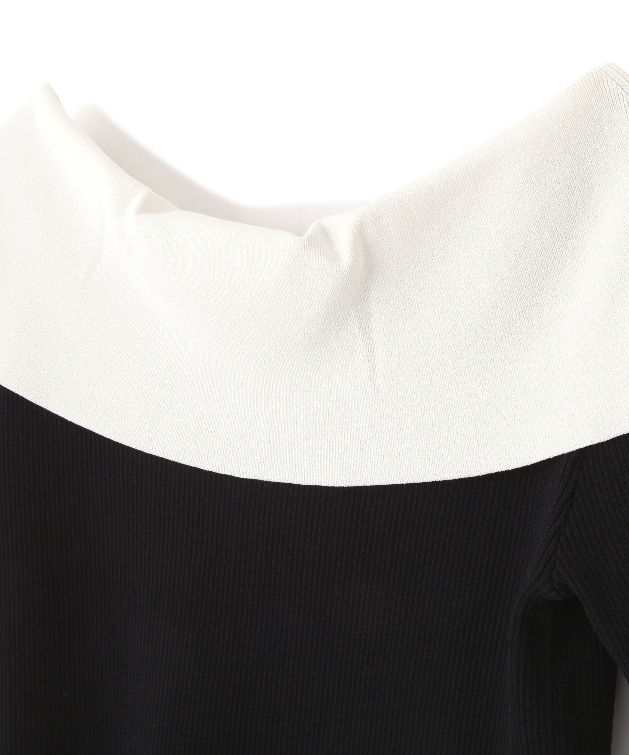  「配色ビッグカラーリブニット」|ニット・セーター|