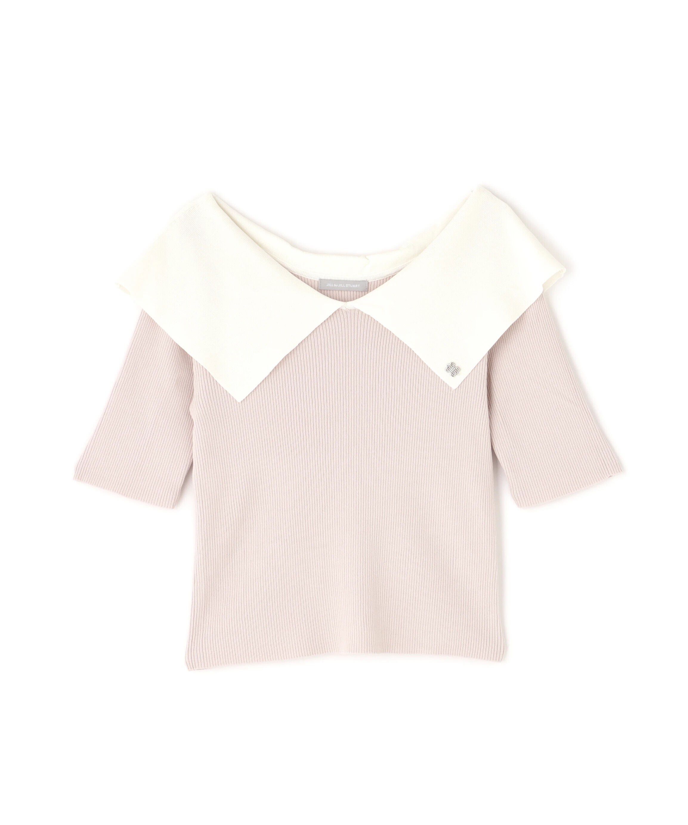  「配色ビッグカラーリブニット」|ニット・セーター|