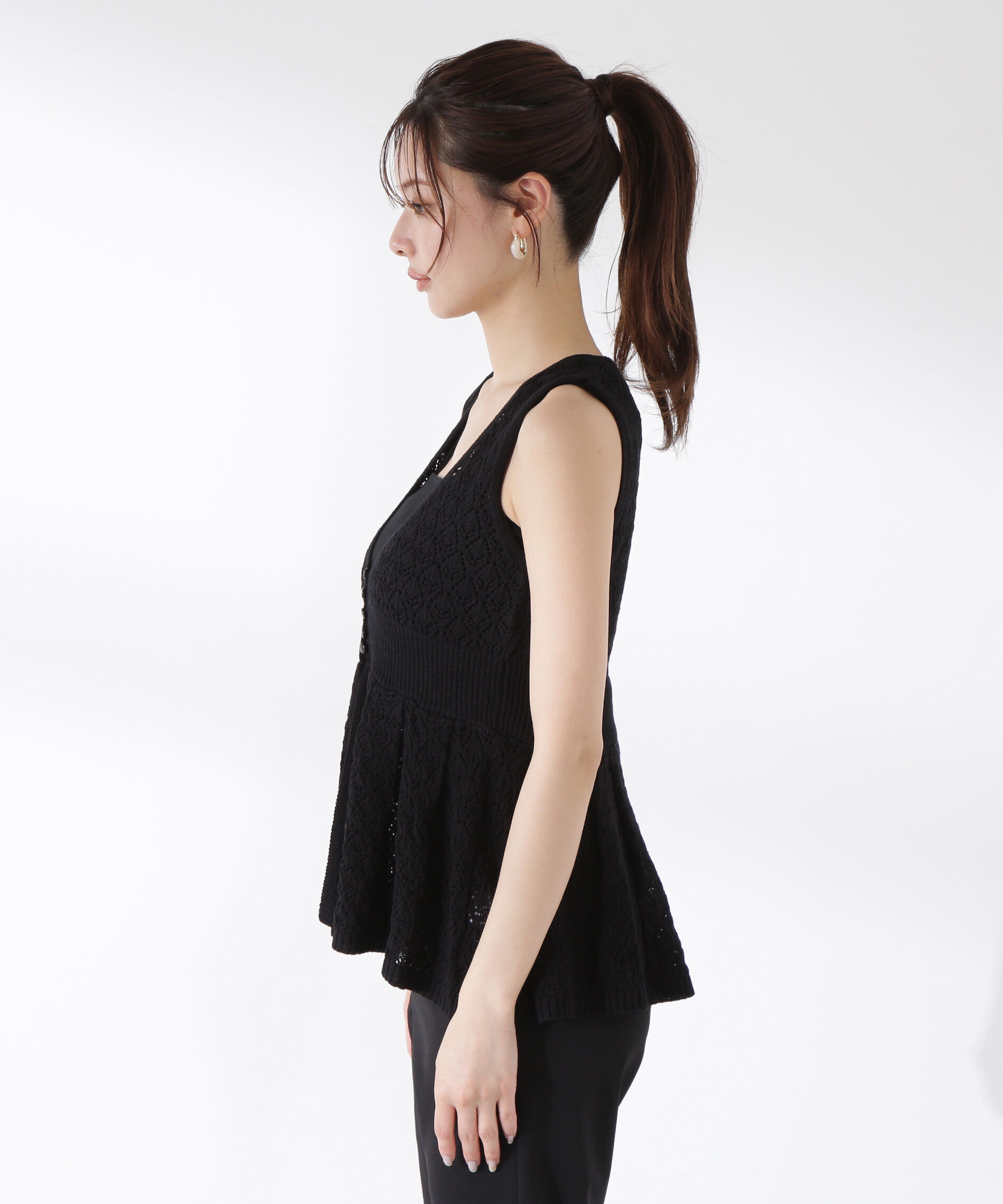 PROPORTION BODY DRESSING「《EDIT COLOGNE》透かし編みペプラム SET UP」|ニット・セーター|